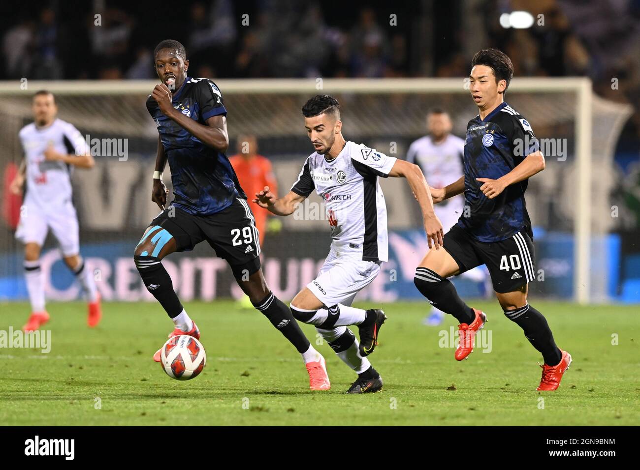 Lugano, Switzerland. 23rd Sep, 2021. Mohammed Amoura (#6 Lugano) during the  Super League match between FC Lugano and Grasshopper Club Zuerich at  Cornaredo Stadium in Lugano, Switzerland Credit: SPP Sport Press Photo. /