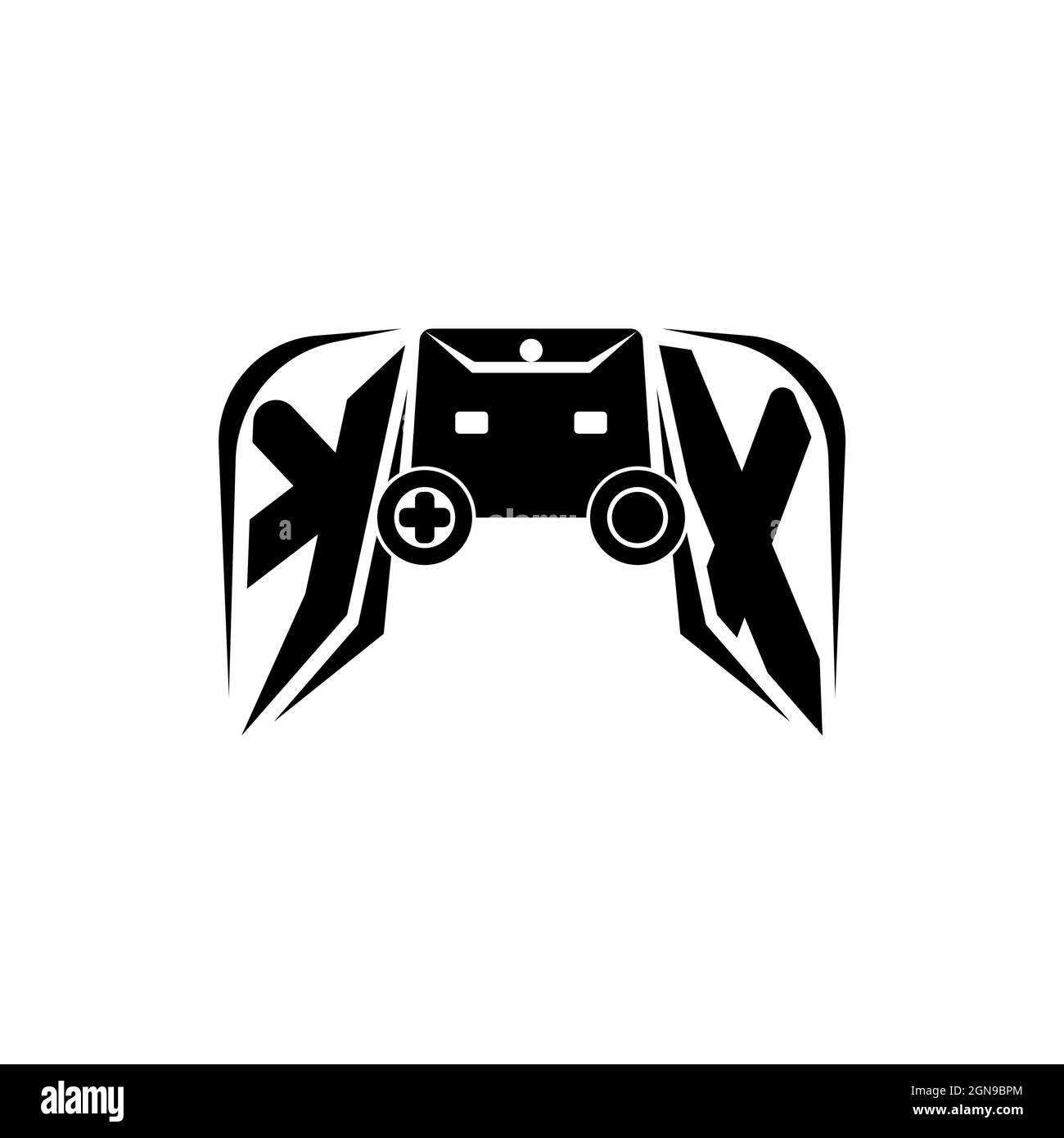 KX Initial ESport gaming logo. Game console shape style vector template Stock Vector