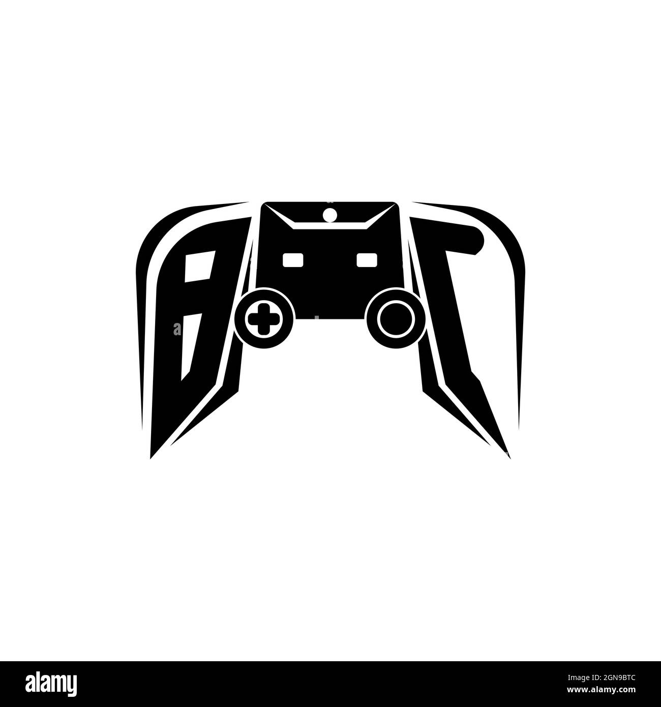 BC Initial ESport gaming logo. Game console shape style vector template Stock Vector