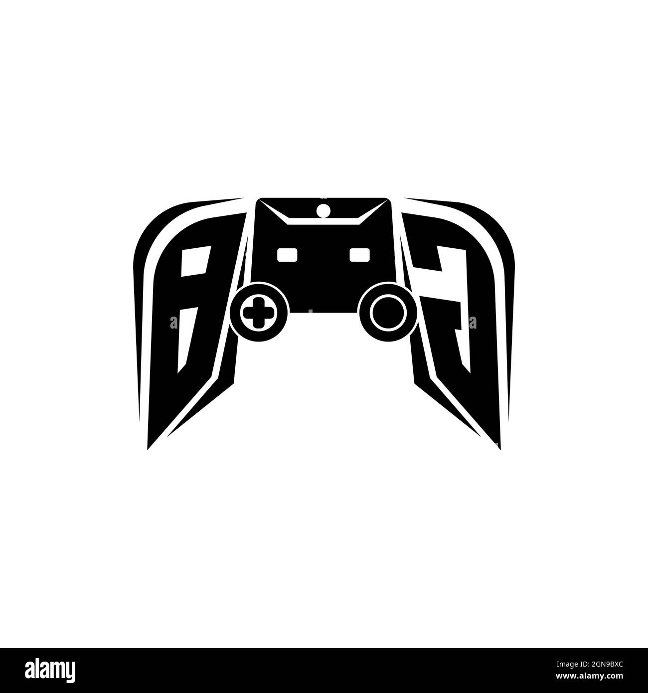 BG Initial ESport gaming logo. Game console shape style vector template Stock Vector