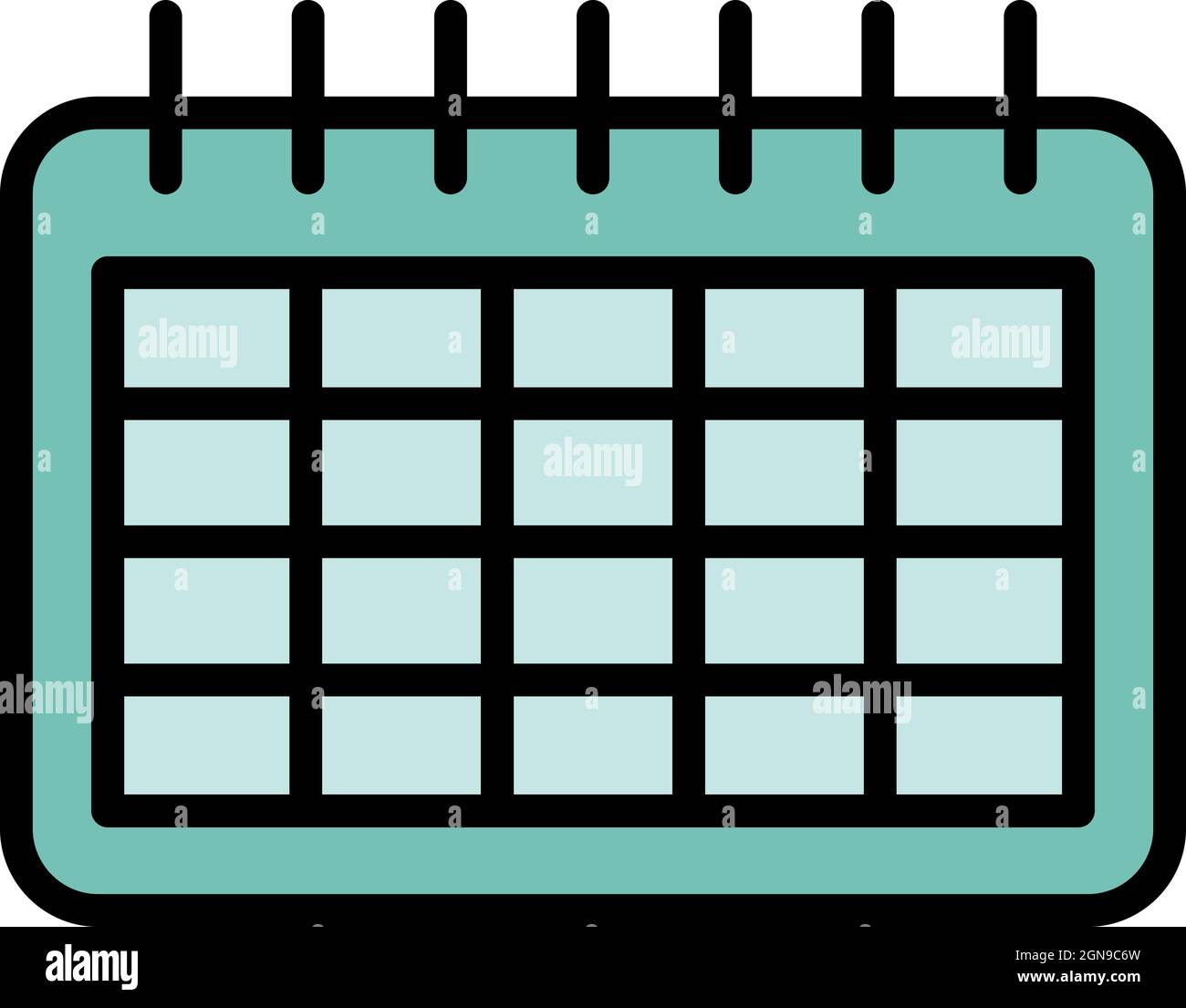 Sport calendar icon. Outline sport calendar vector icon color flat ...
