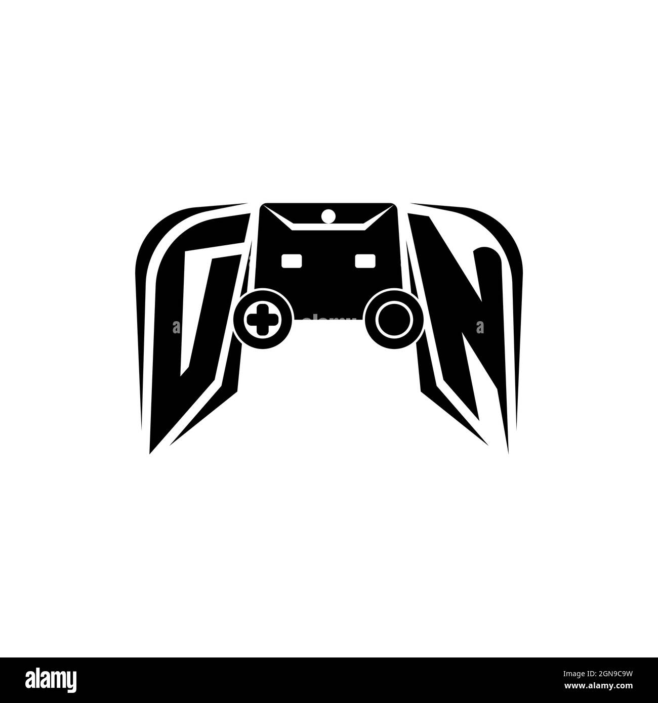 DN Initial ESport gaming logo. Game console shape style vector template Stock Vector