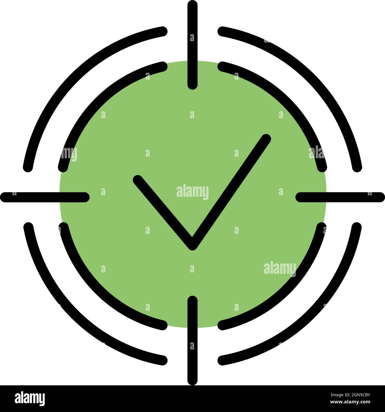 Goal achieved icon. Outline goal achieved vector icon color flat