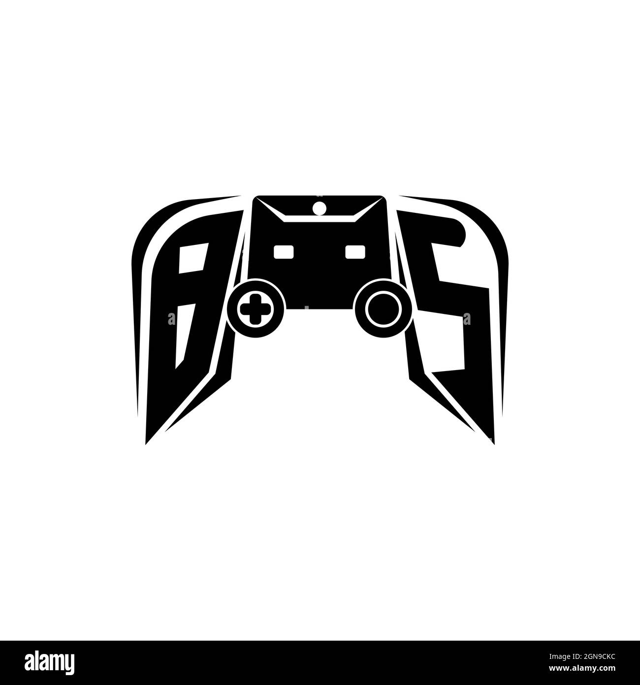 BS Initial ESport gaming logo. Game console shape style vector template Stock Vector