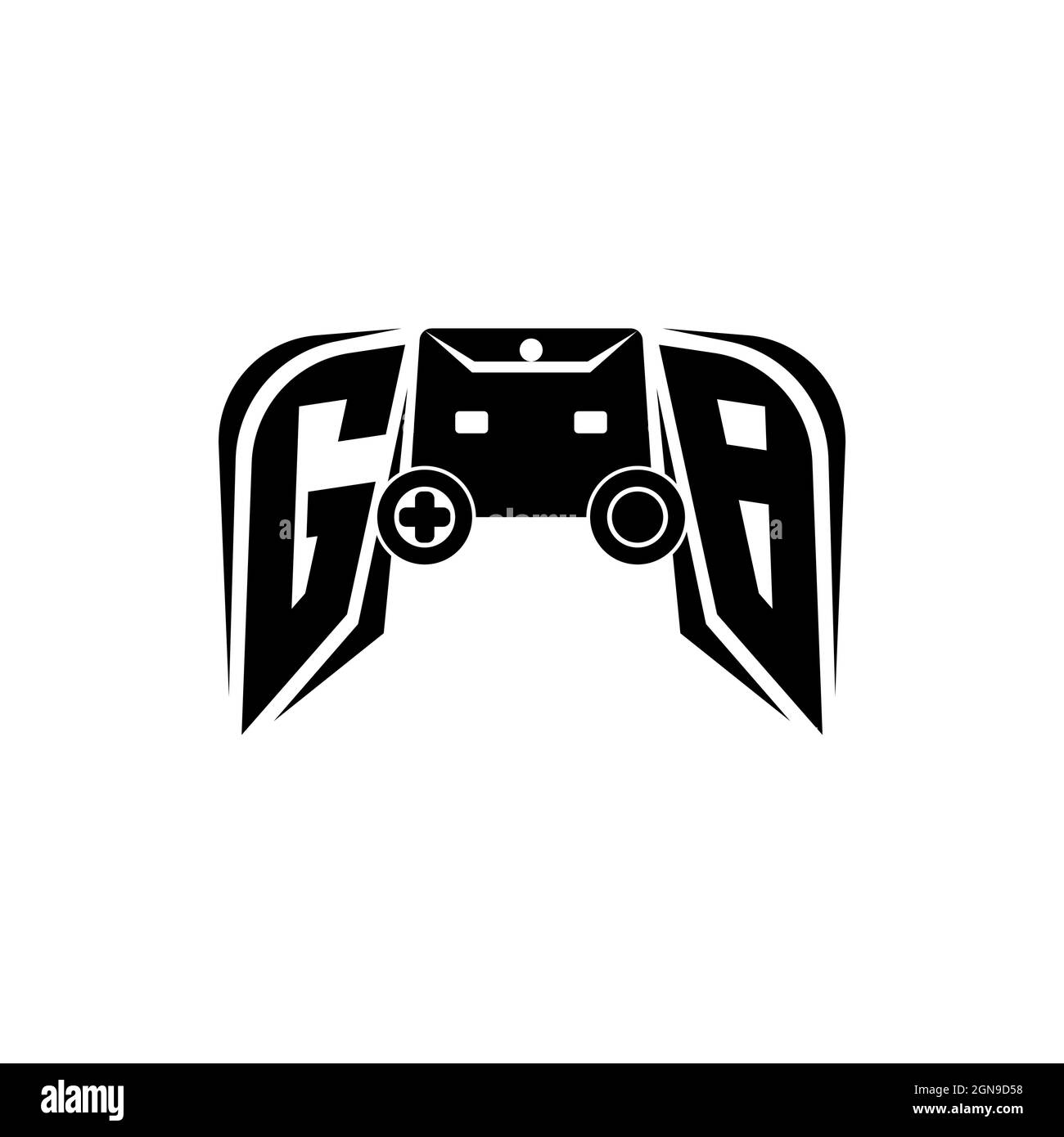 GB Initial ESport gaming logo. Game console shape style vector template Stock Vector
