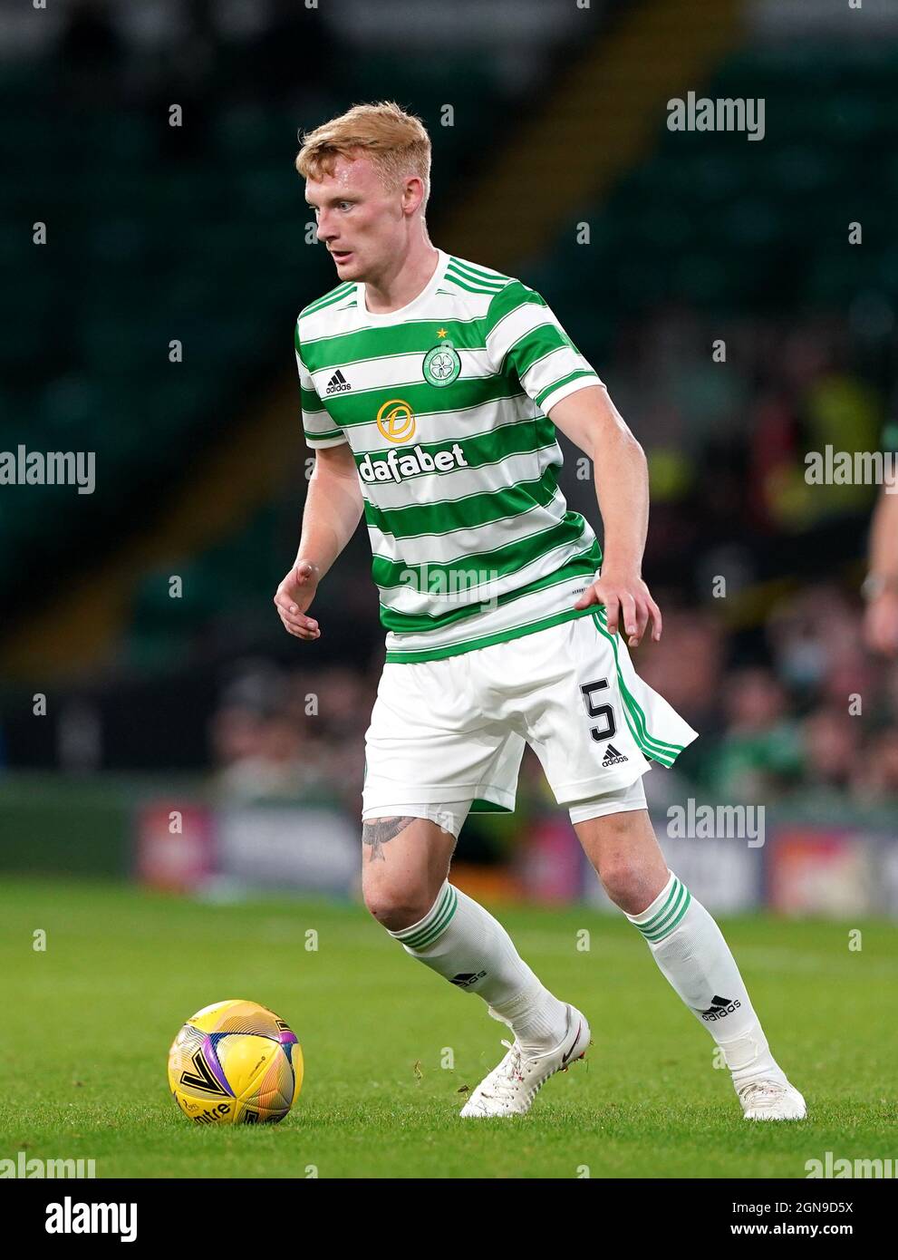 Celtic's Liam Scales during the Premier Sports Cup match at Celtic Park, Glasgow. Picture date: Thursday September 23, 2021. Stock Photo