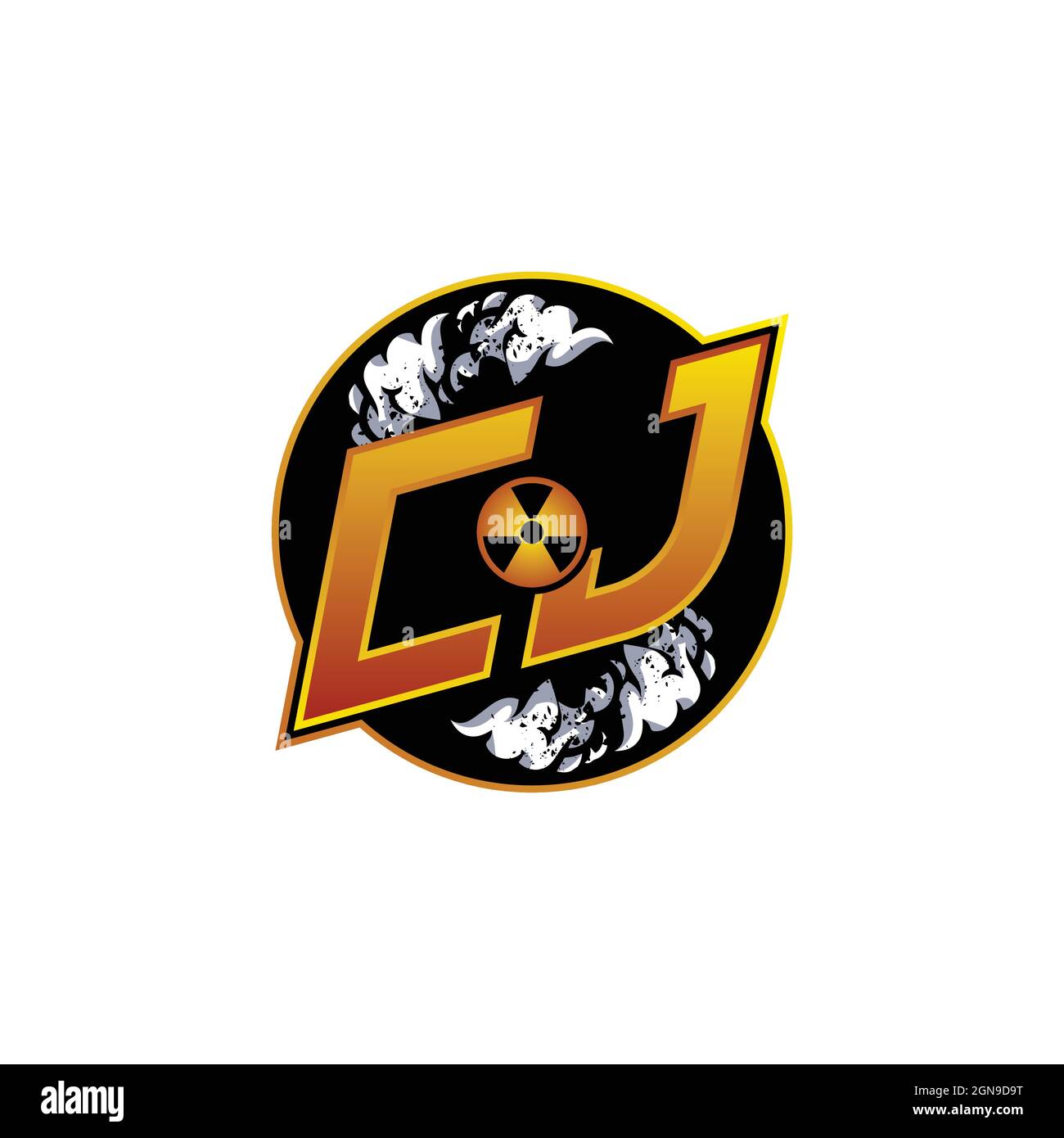 CI Logo monogram with Skull Shape designs template vector icon modern Stock Vector