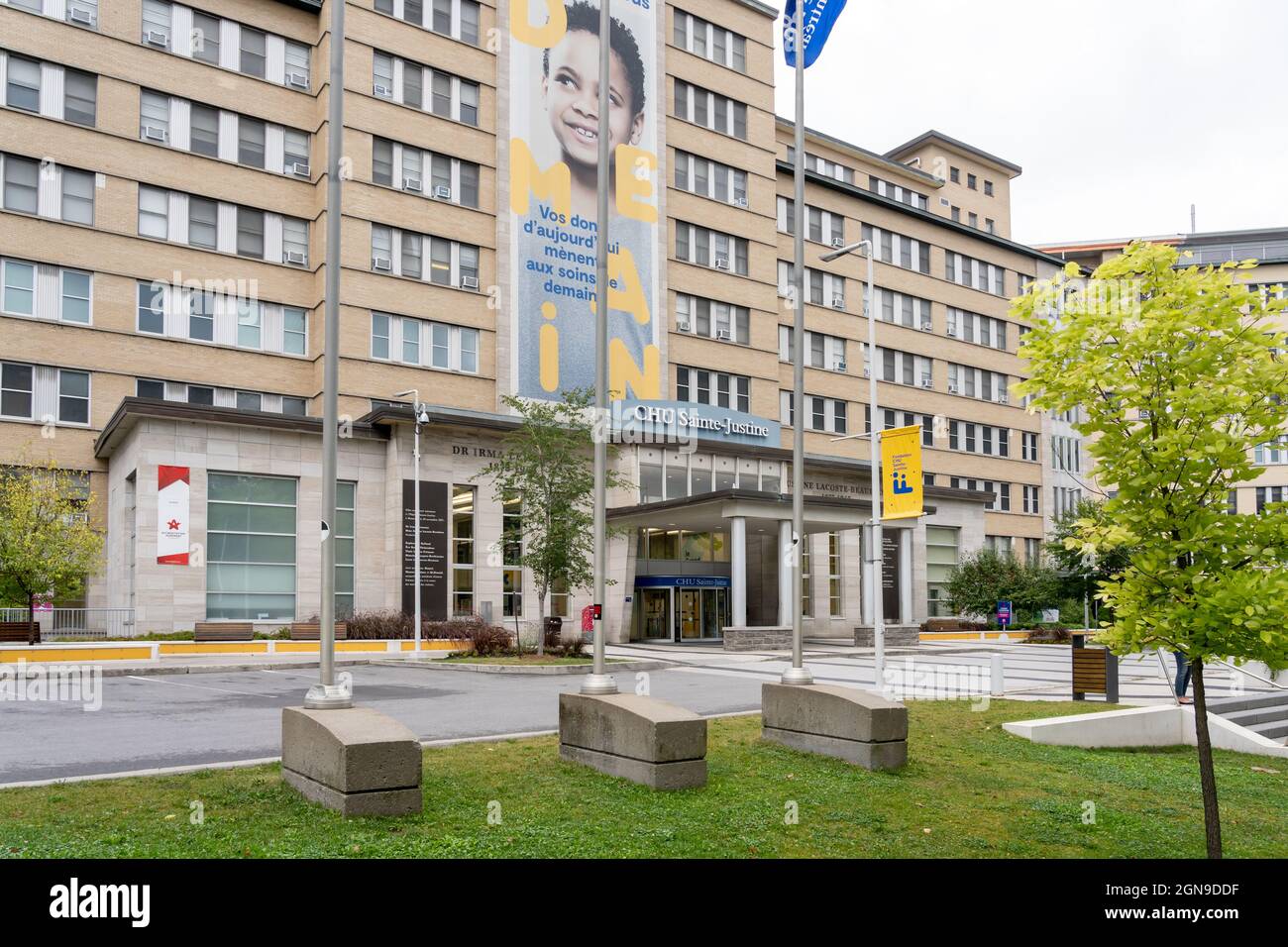Montreal, QC, Canada September 6, 2021 Main entrance of CHU Sainte