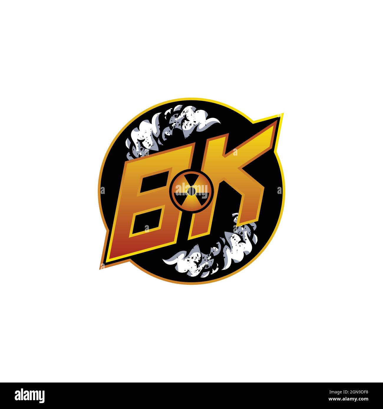 BJ Logo monogram with Skull Shape designs template vector icon modern Stock Vector