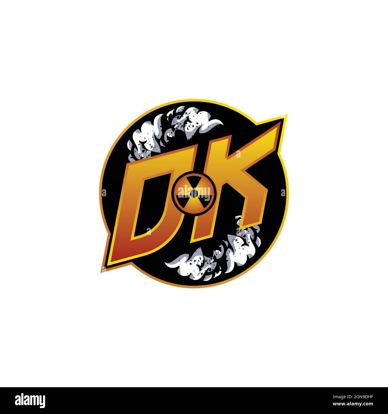 DJ Logo monogram with Skull Shape designs template vector icon modern Stock Vector