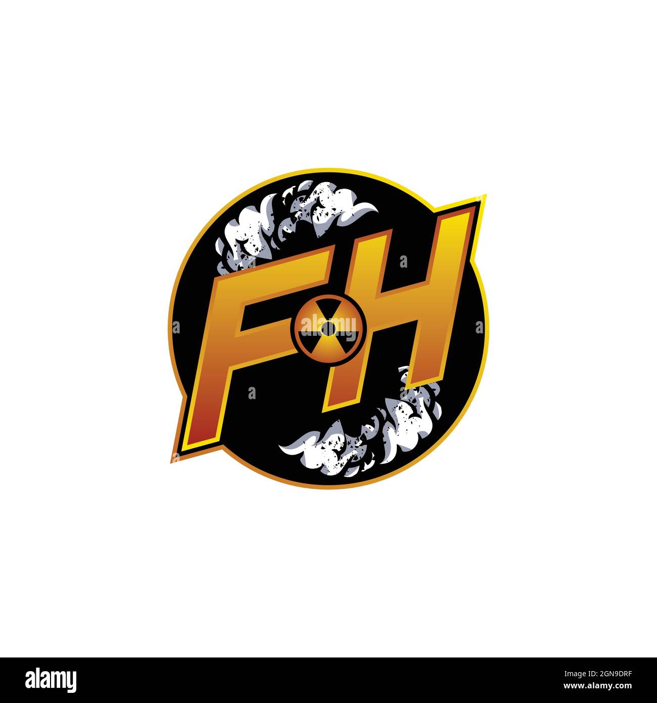 EH Logo monogram with Skull Shape designs template vector icon modern Stock Vector