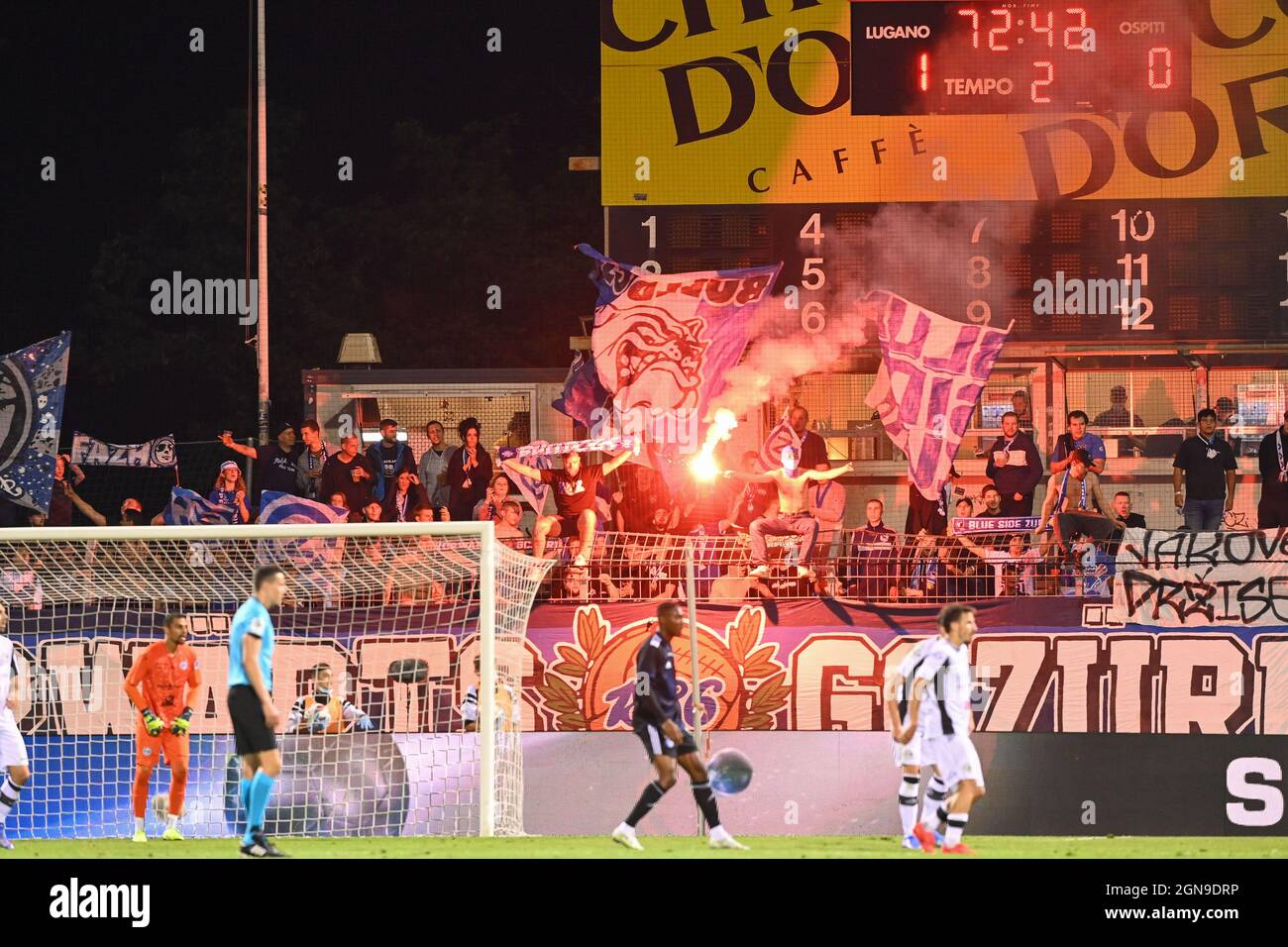 Lugano, Switzerland. 23rd Sep, 2021. Mohammed Amoura (#6 Lugano) during the  Super League match between FC Lugano and Grasshopper Club Zuerich at  Cornaredo Stadium in Lugano, Switzerland Credit: SPP Sport Press Photo. /