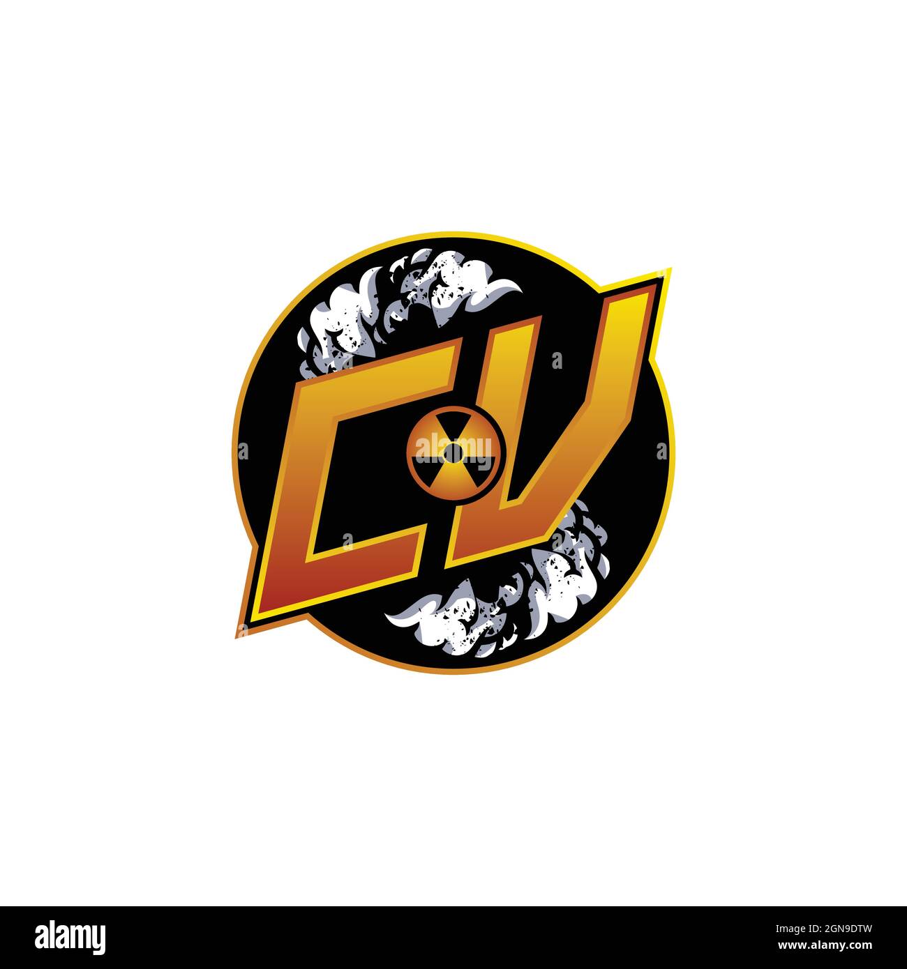 CW Logo monogram with Skull Shape designs template vector icon modern Stock Vector