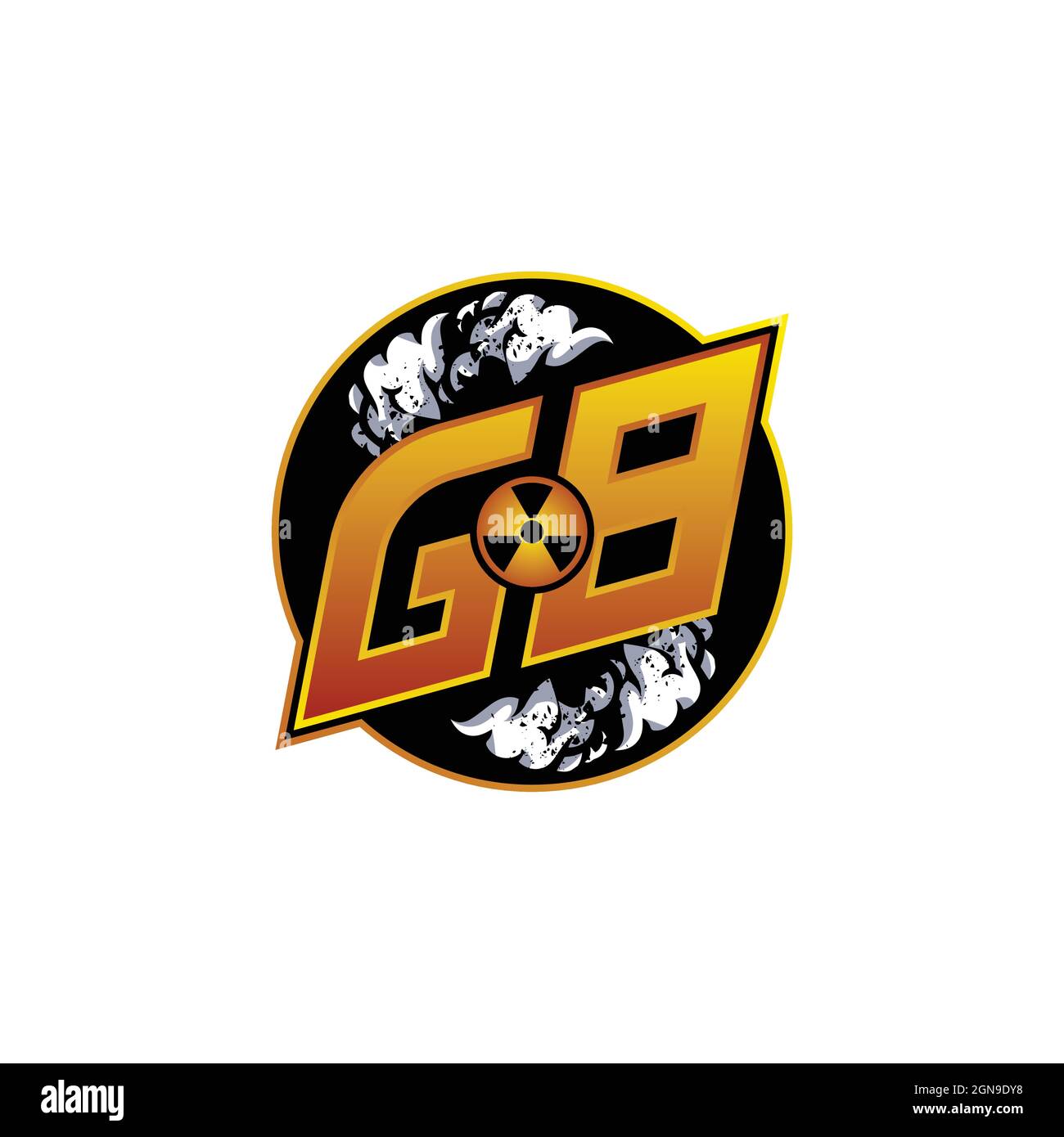 GB Logo monogram with Skull Shape designs template vector icon modern Stock Vector
