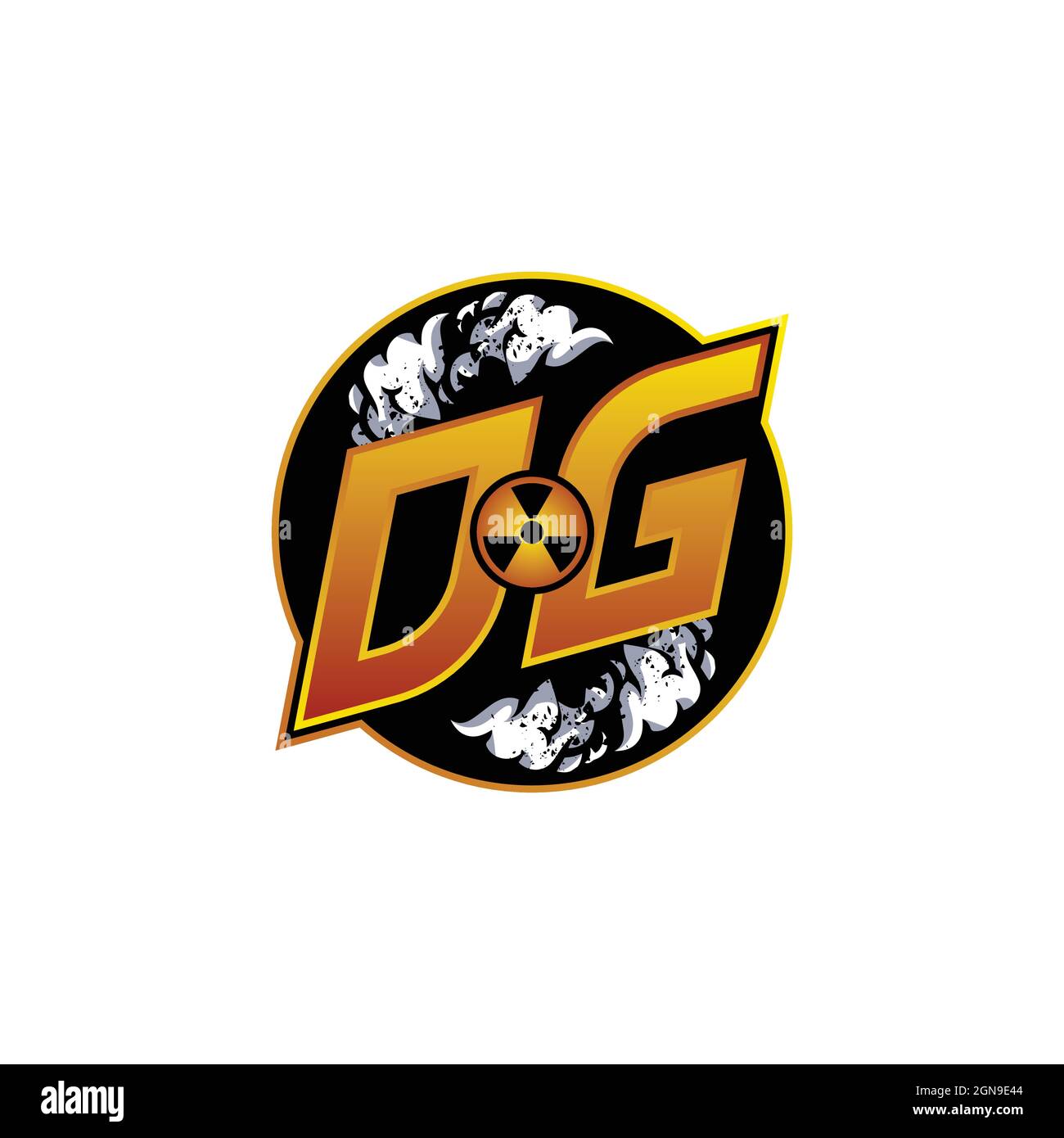 DG Logo monogram with Skull Shape designs template vector icon modern Stock Vector
