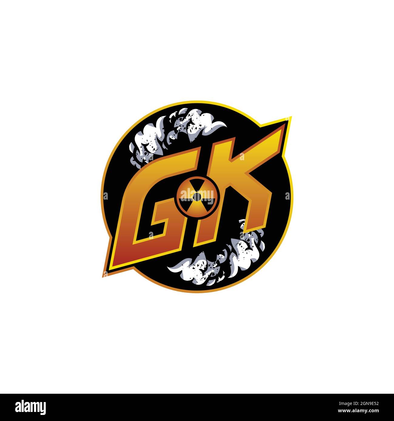GJ Logo monogram with Skull Shape designs template vector icon modern Stock Vector