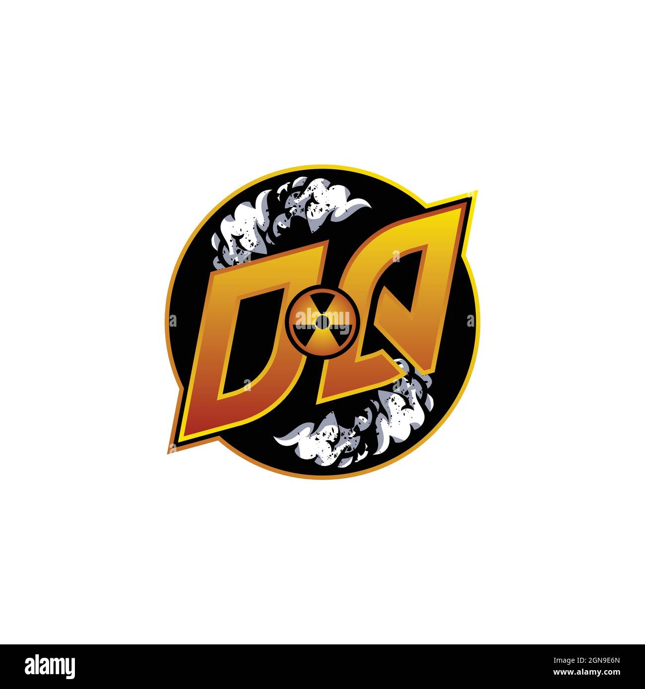 DR Logo monogram with Skull Shape designs template vector icon modern Stock Vector