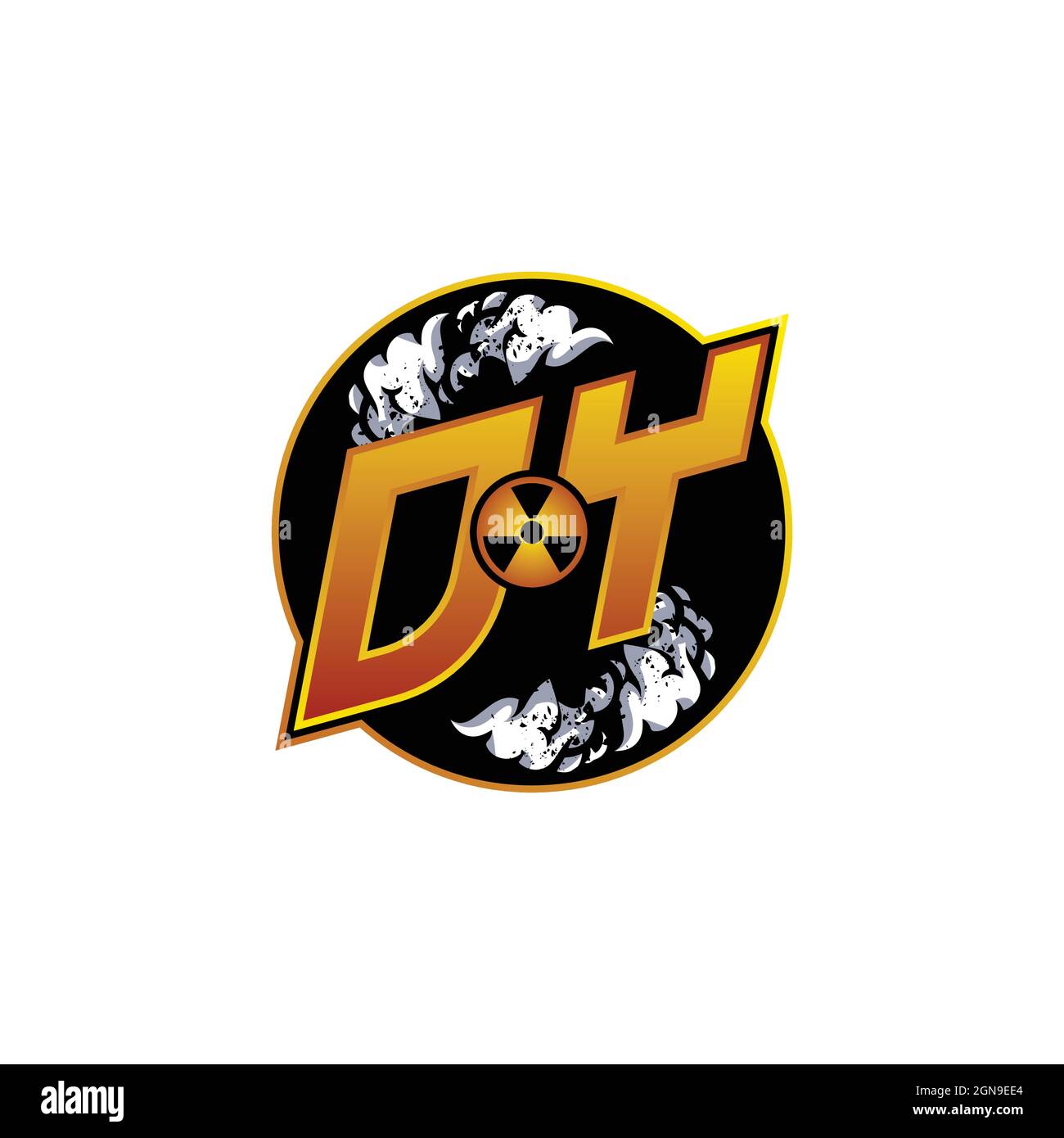 DZ Logo monogram with Skull Shape designs template vector icon modern Stock Vector