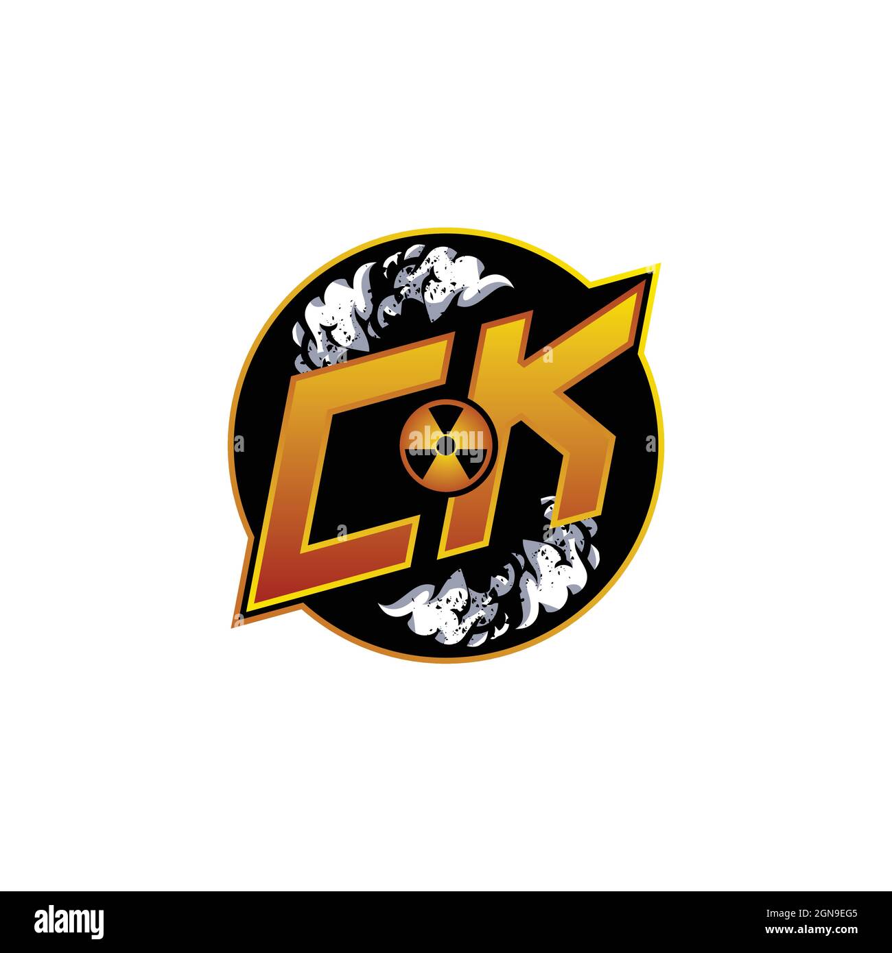 CJ Logo monogram with Skull Shape designs template vector icon modern Stock Vector