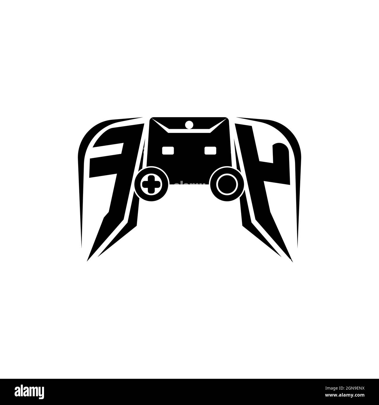 FY Initial ESport gaming logo. Game console shape style vector template Stock Vector
