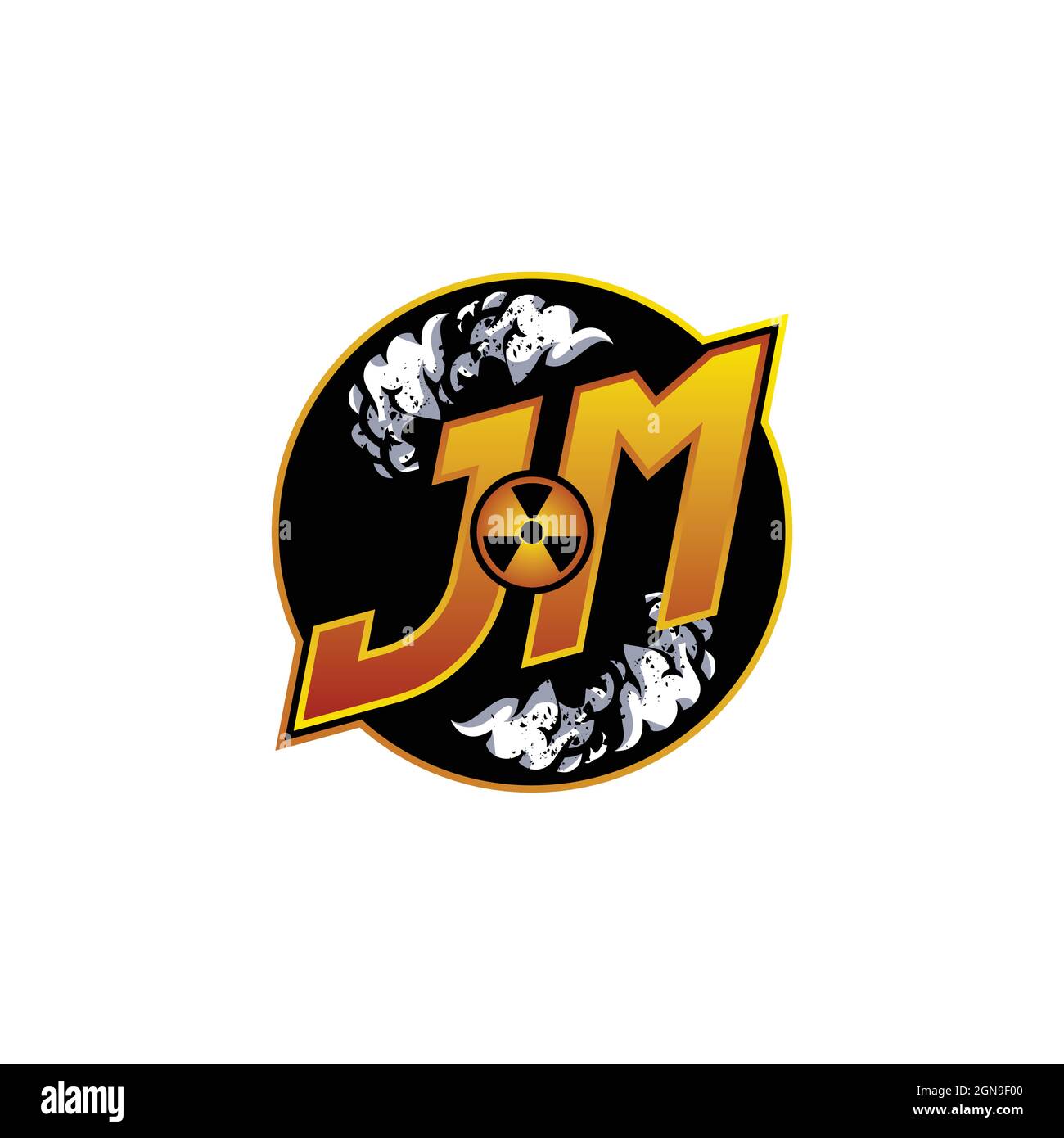 IL Logo monogram with Skull Shape designs template vector icon modern Stock Vector