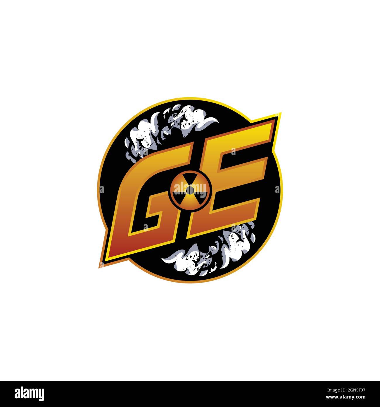 GF Logo monogram with Skull Shape designs template vector icon modern Stock Vector