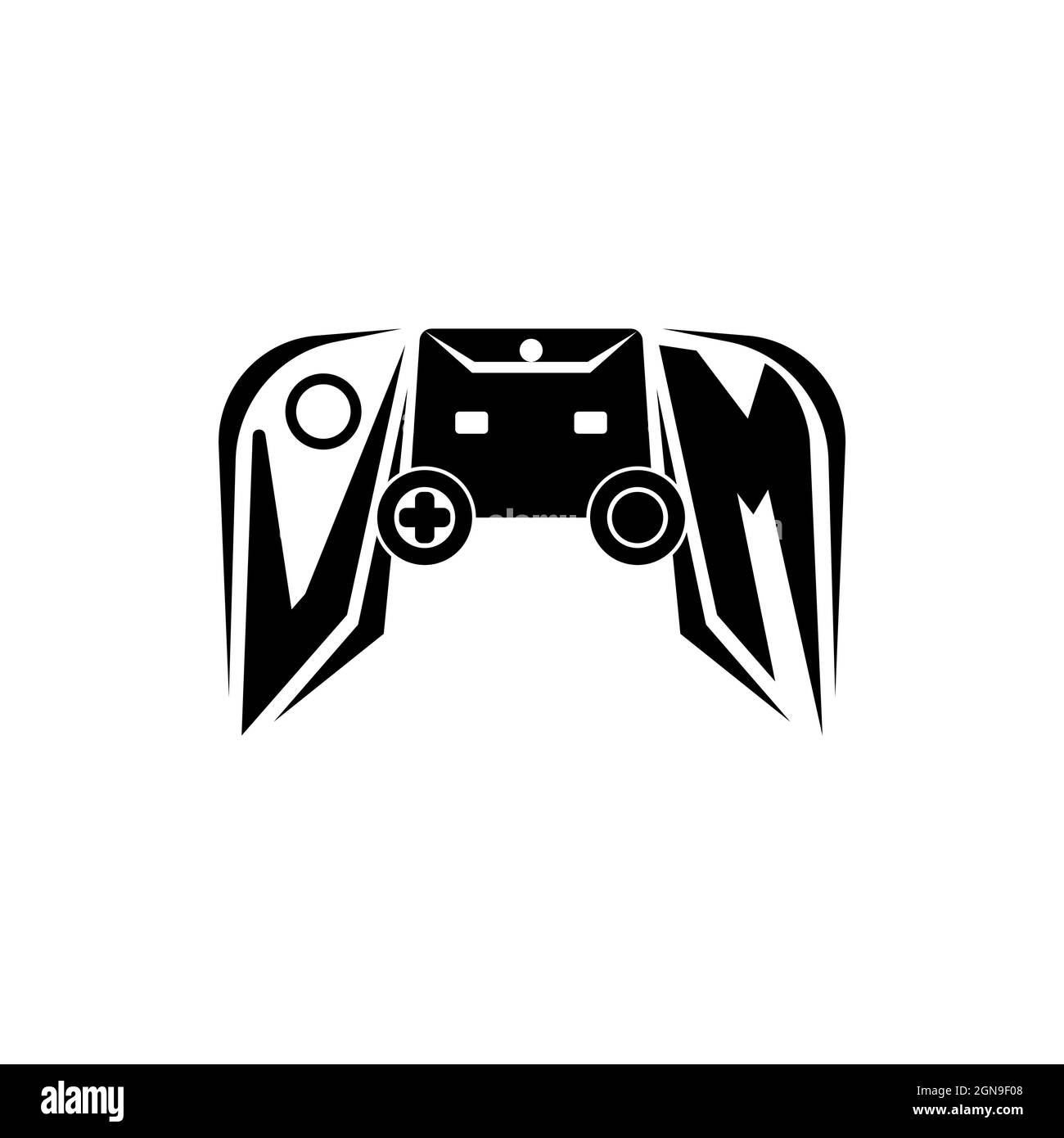 VM Initial ESport gaming logo. Game console shape style vector template Stock Vector