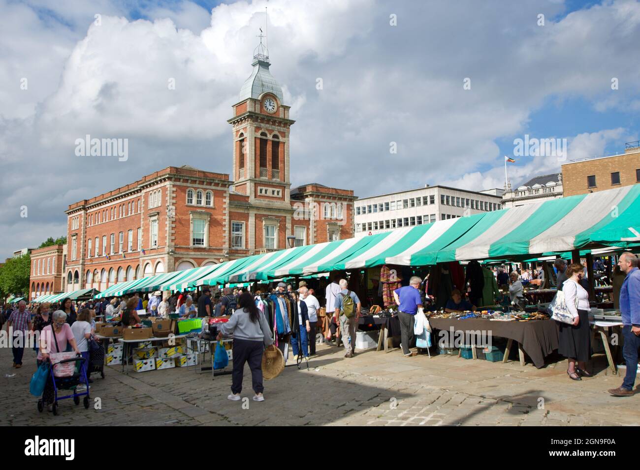 Chesterfield market in the town centre outside the Market hall