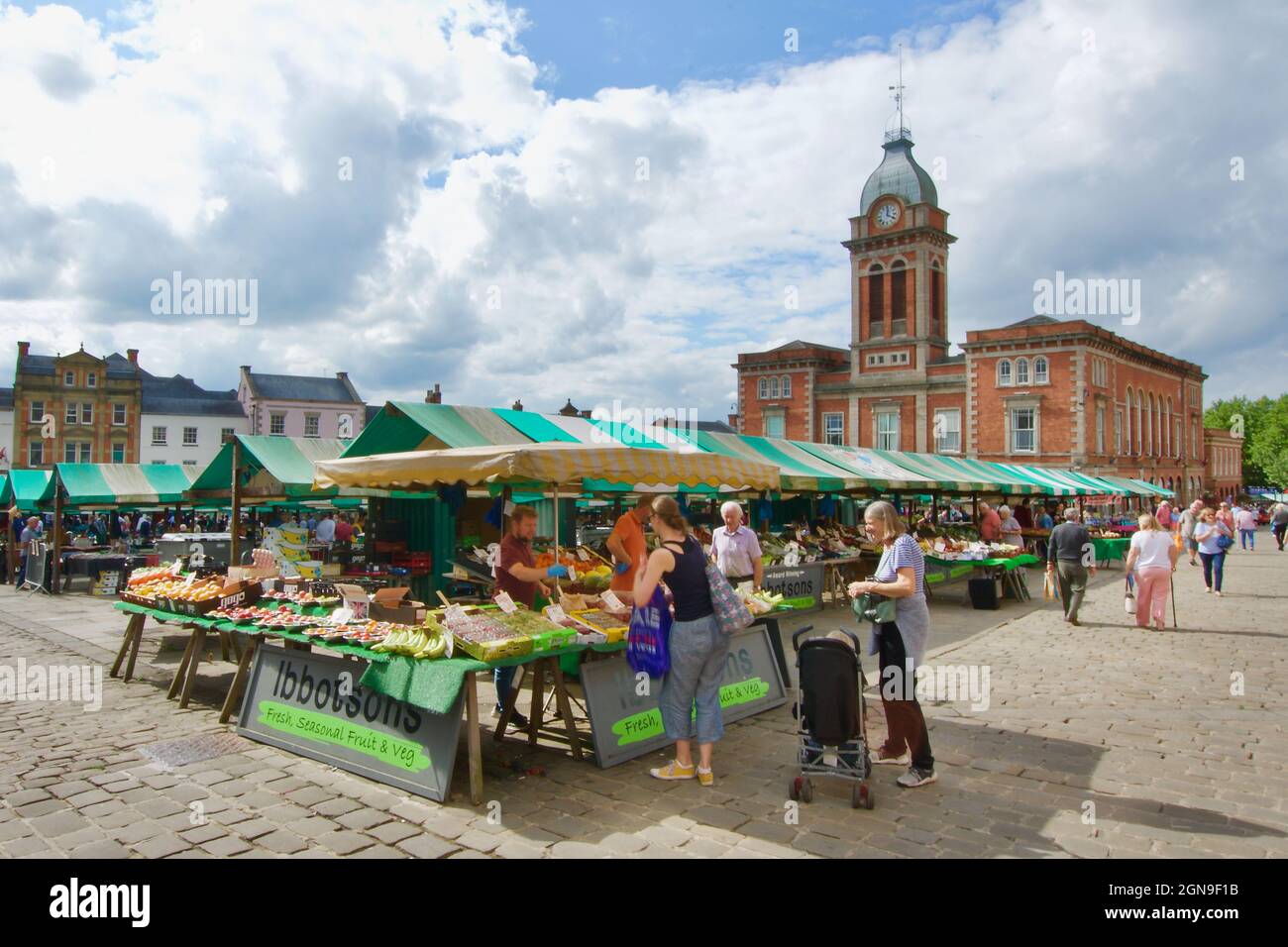 Chesterfield market in the town centre outside the Market hall