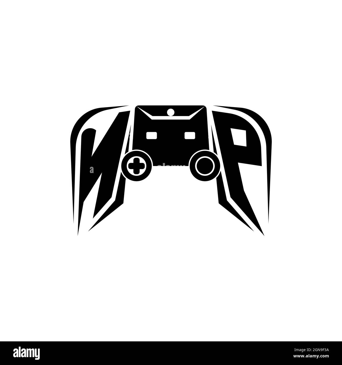 NP Initial ESport gaming logo. Game console shape style vector template Stock Vector