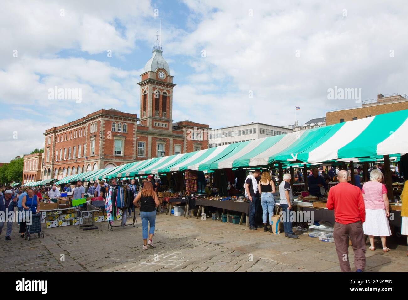 Chesterfield market in the town centre outside the Market hall