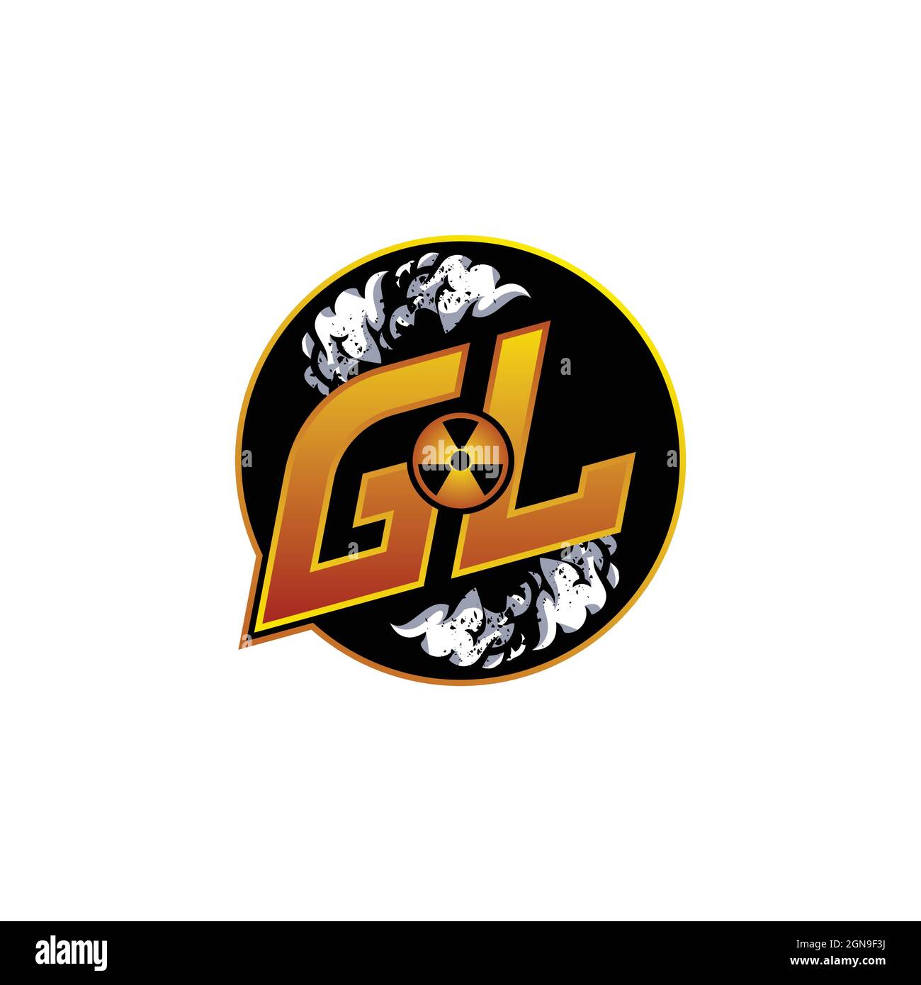 GK Logo monogram with Skull Shape designs template vector icon modern Stock Vector