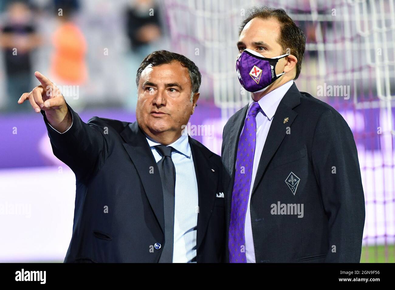 Artemio Franchi stadium, Florence, Italy, September 21, 2021, Joe Barone  (general manager of Fiorentina) and Joseph Commisso (Fiorentina) during ACF  Stock Photo - Alamy