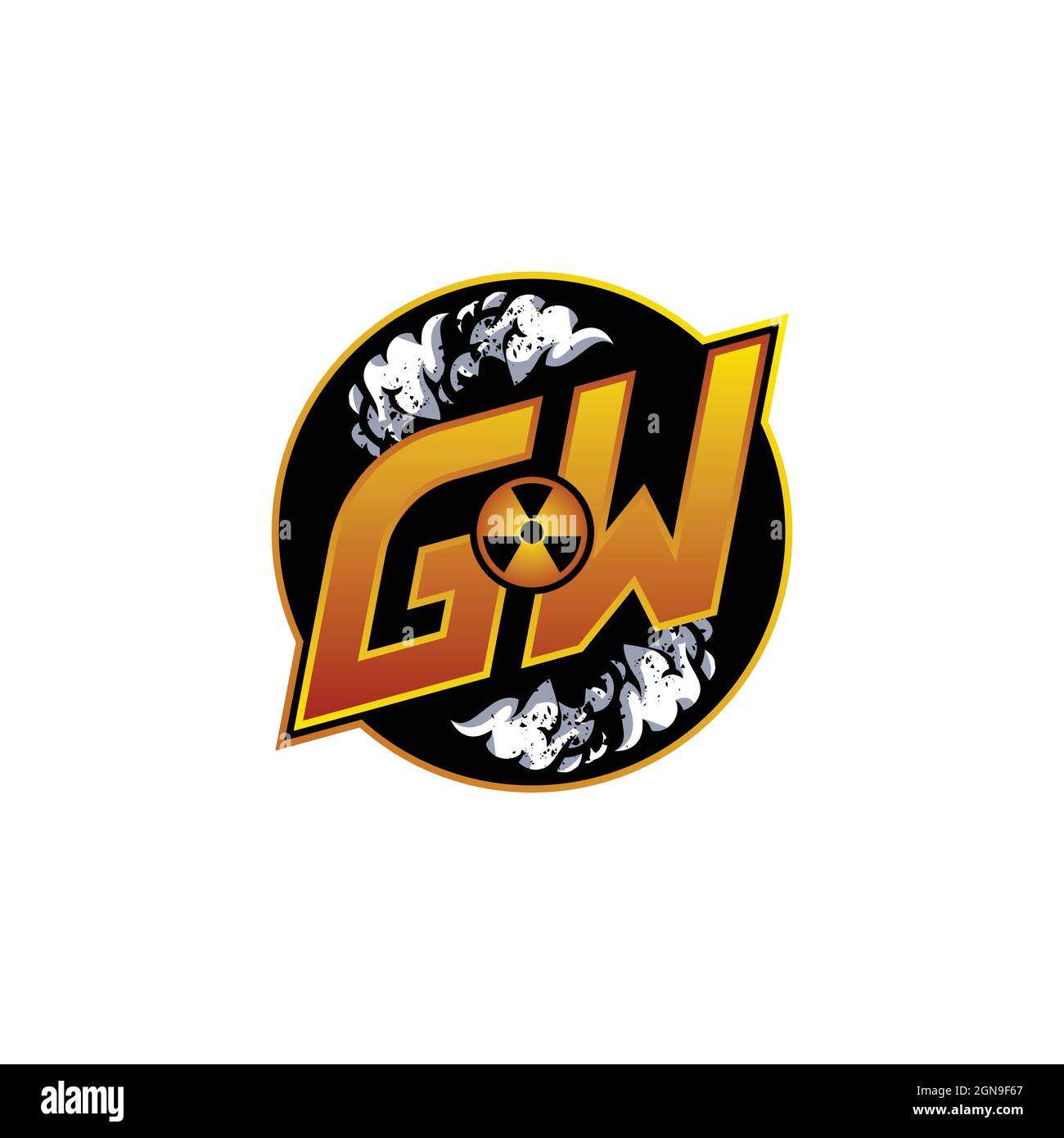 GY Logo monogram with Skull Shape designs template vector icon modern Stock Vector