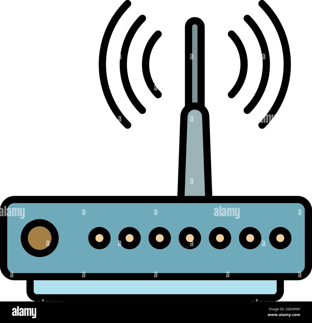 Modern router icon. Outline modern router vector icon color flat ...