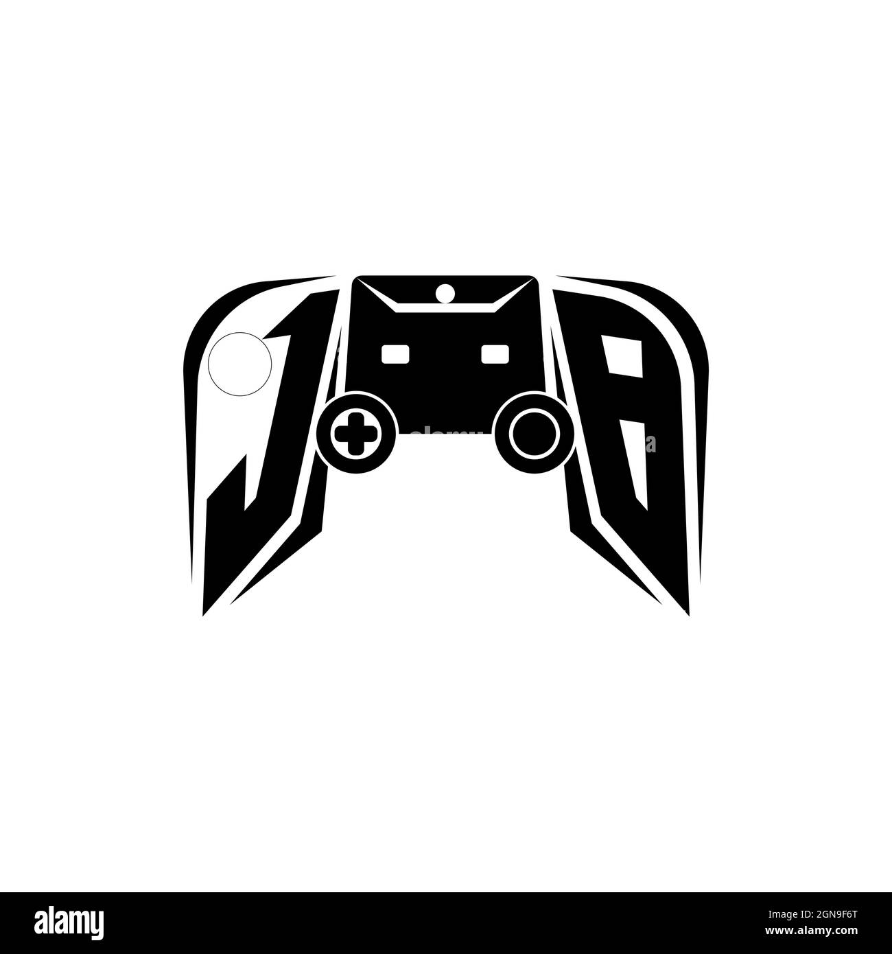 JB Initial ESport gaming logo. Game console shape style vector template Stock Vector