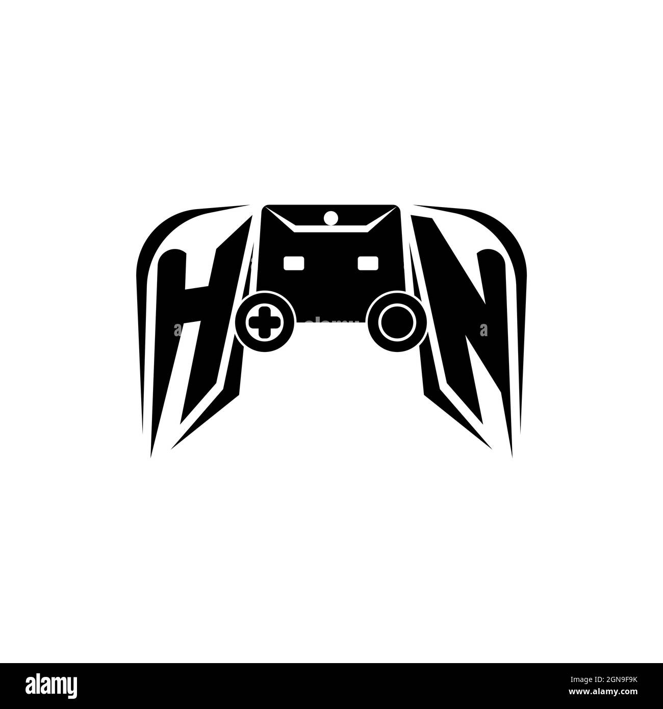 HN Initial ESport gaming logo. Game console shape style vector template Stock Vector
