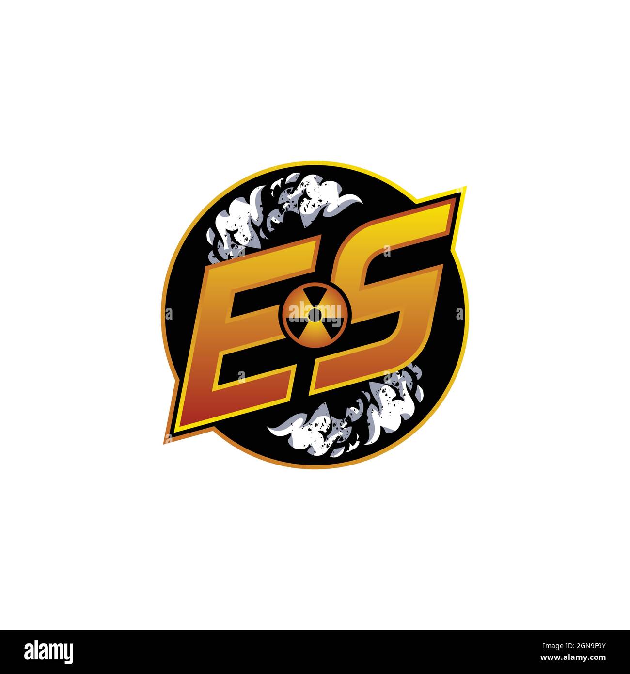ES Logo Monogram Gaming with Gas Shape designs template vector icon modern Stock Vector
