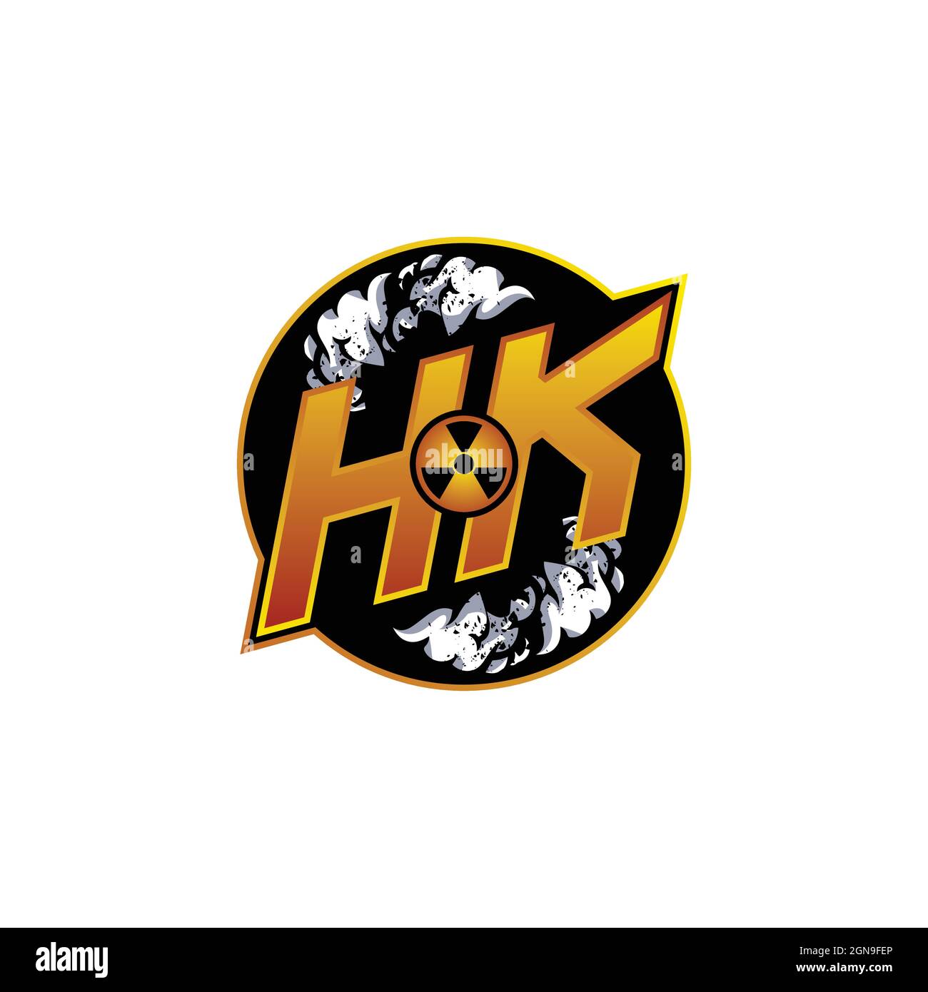 HK Logo Monogram Gaming with Gas Shape designs template vector icon ...