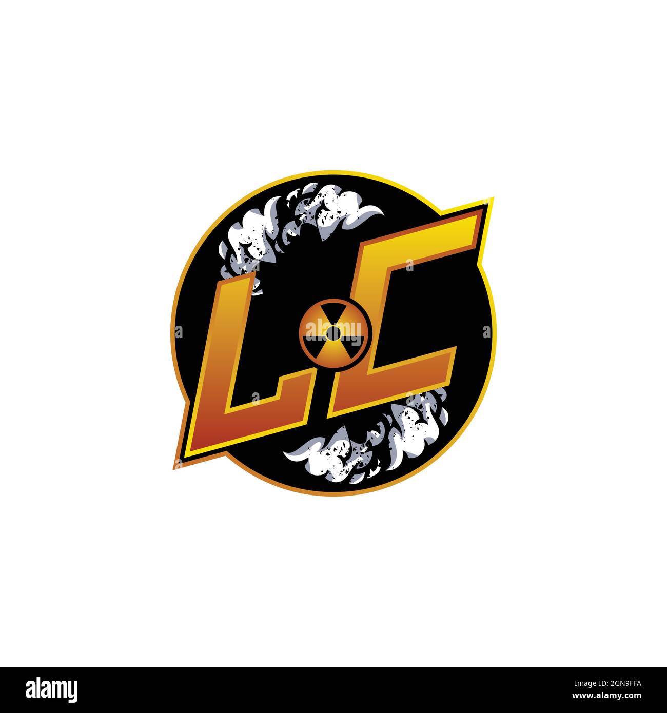 KC Logo monogram with Skull Shape designs template vector icon modern Stock Vector