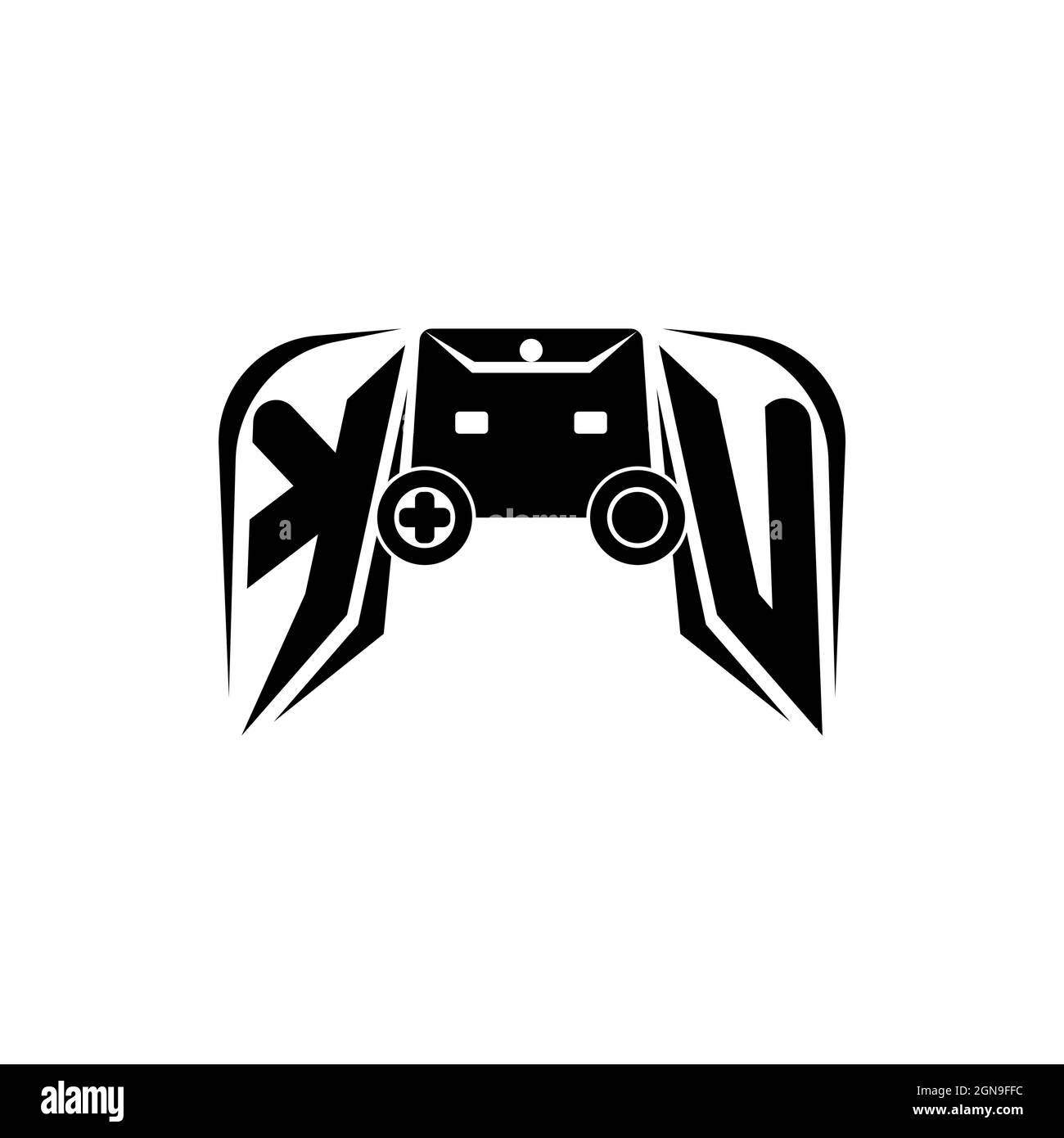 KU Initial ESport gaming logo. Game console shape style vector template Stock Vector