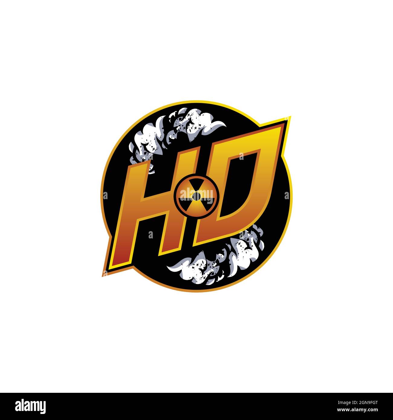 HD Logo Monogram Gaming with Gas Shape designs template vector icon modern Stock Vector