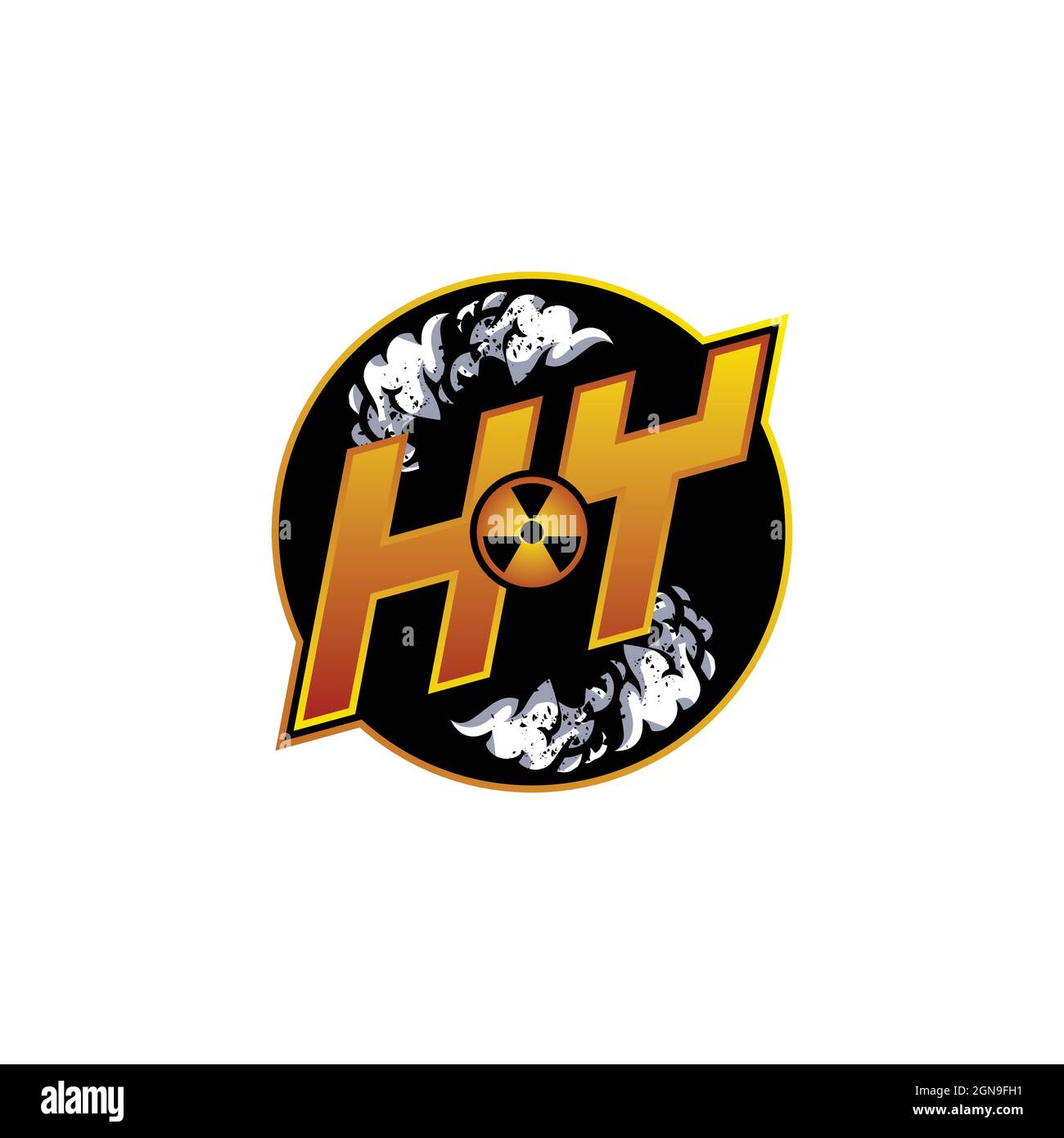 HY Logo Monogram Gaming with Gas Shape designs template vector icon modern Stock Vector
