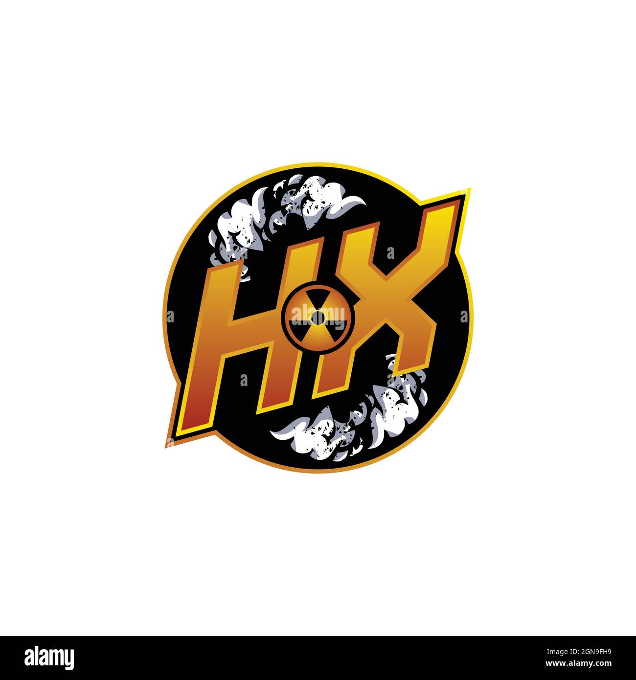 HX Logo Monogram Gaming with Gas Shape designs template vector icon modern Stock Vector