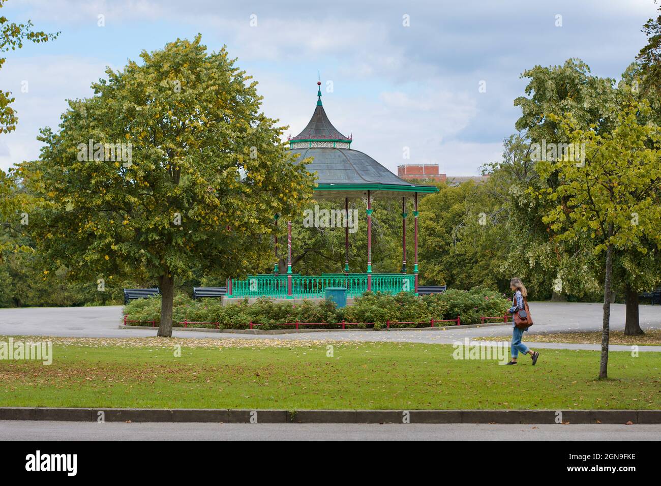 Band Stand, Queens Park, Chesterfield, captured in September 2021 Stock