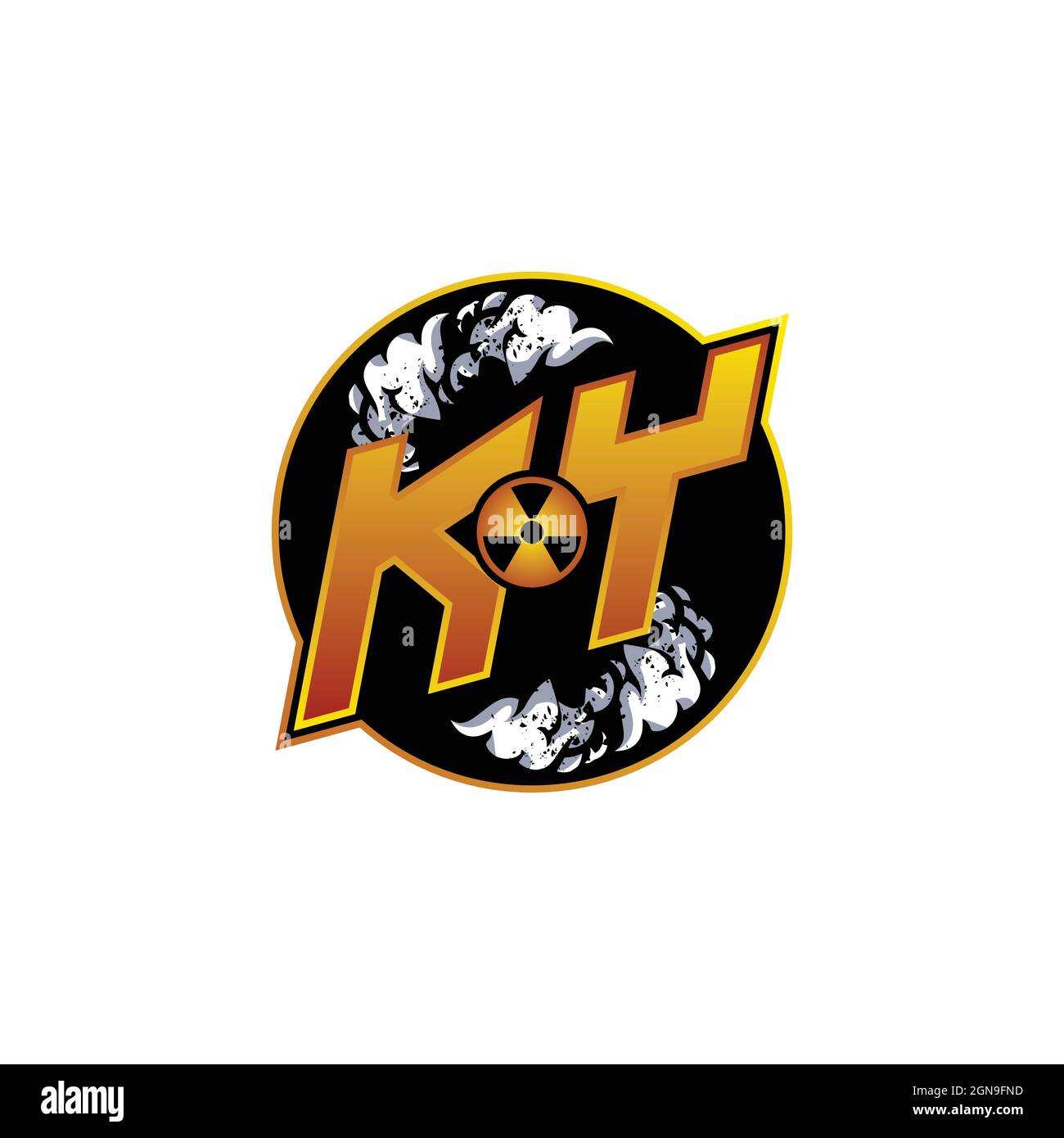 KY Logo Monogram Gaming with Gas Shape designs template vector icon modern Stock Vector