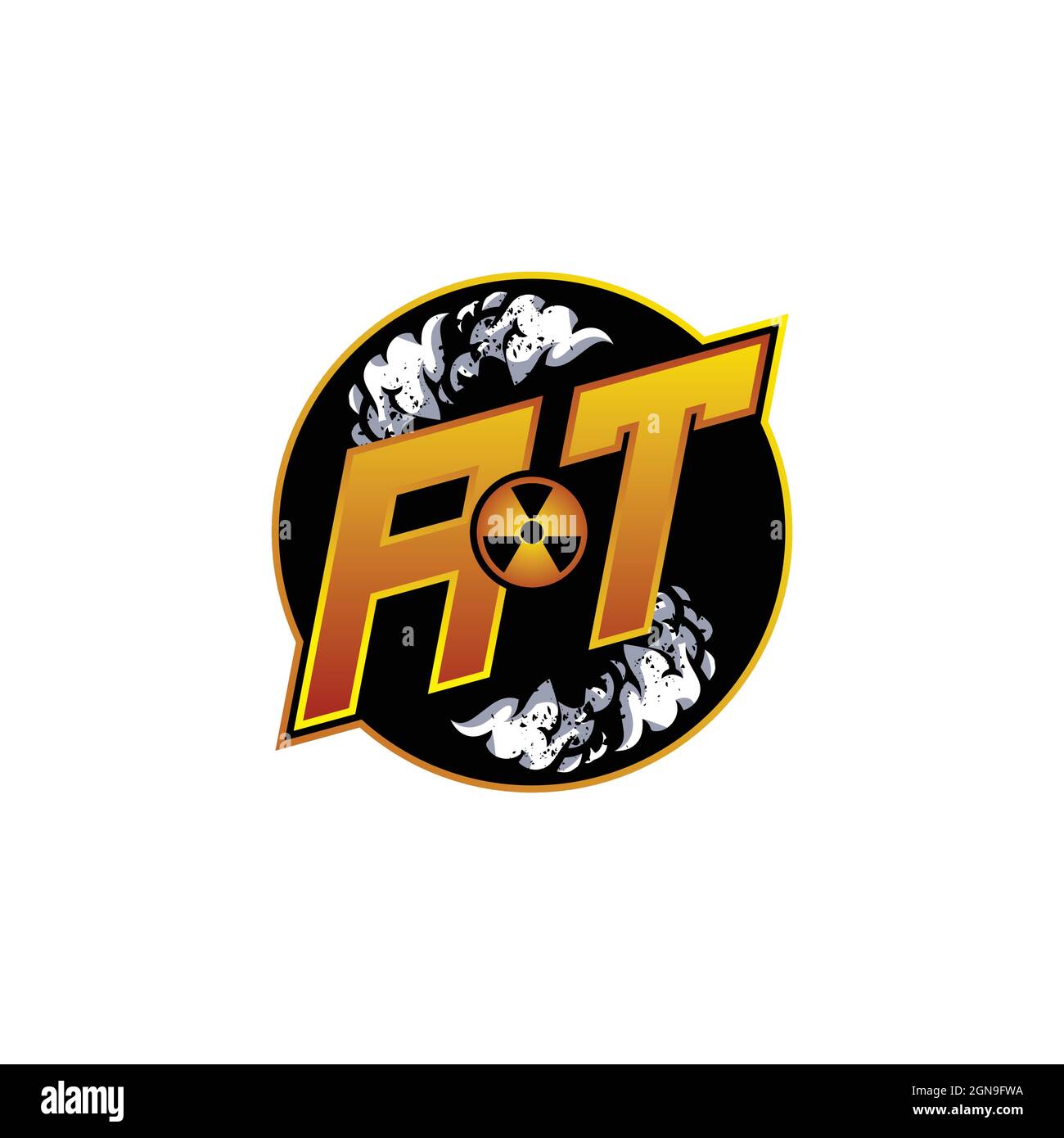AT Logo Monogram Gaming with Gas Shape designs template vector icon modern Stock Vector