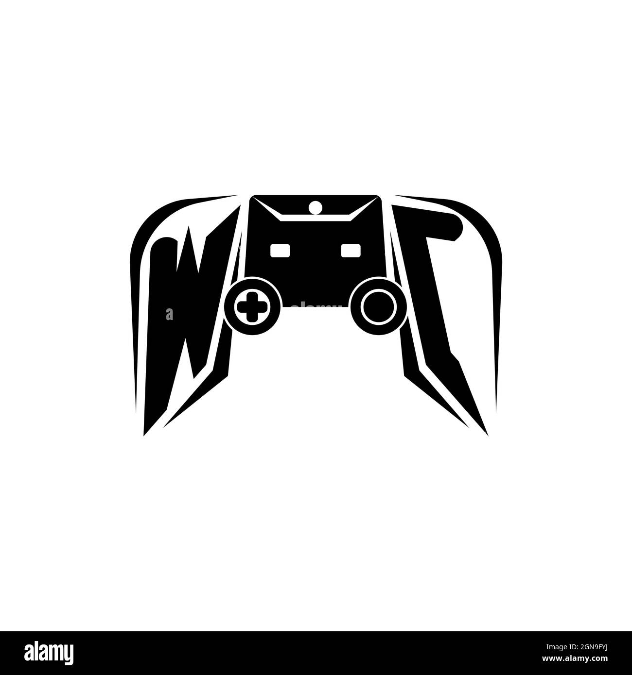 WC Initial ESport gaming logo. Game console shape style vector template Stock Vector