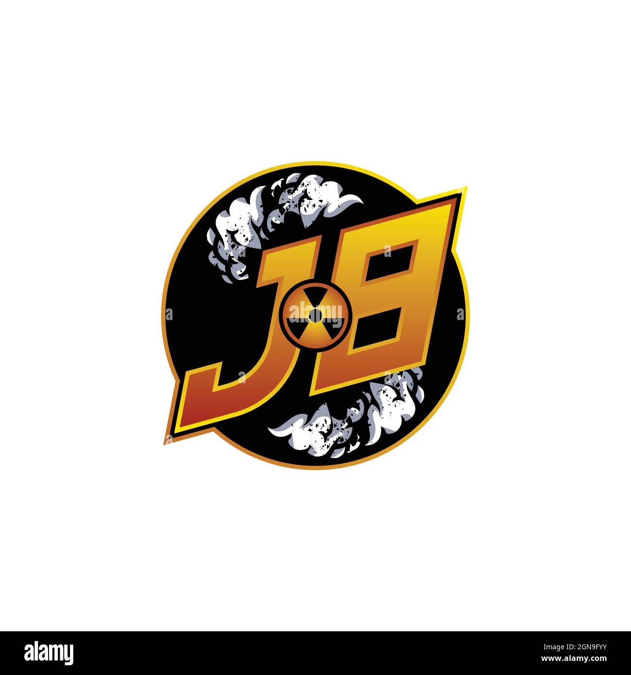 JB Logo Monogram Gaming with Gas Shape designs template vector icon