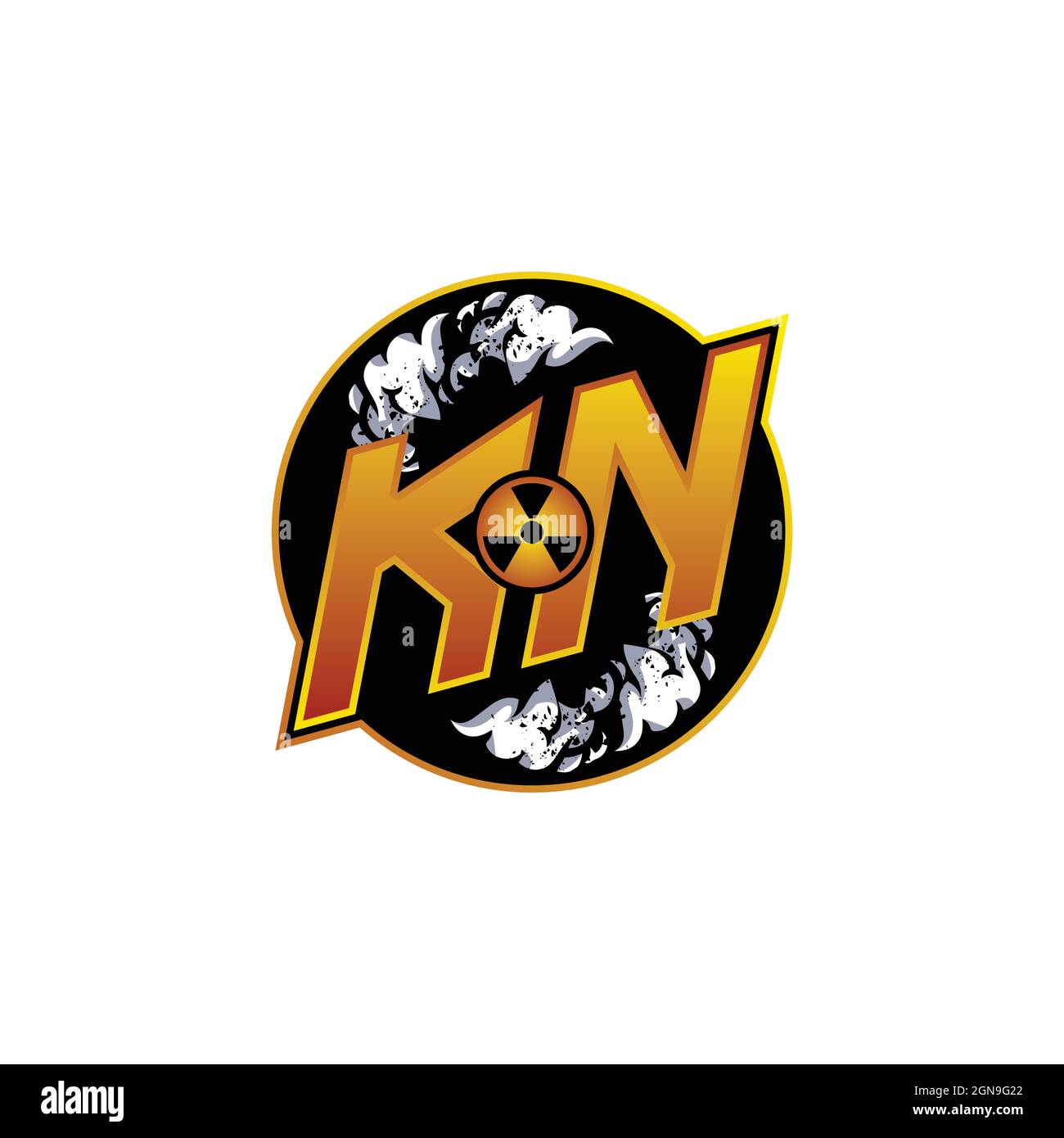 KN Logo Monogram Gaming with Gas Shape designs template vector icon modern Stock Vector